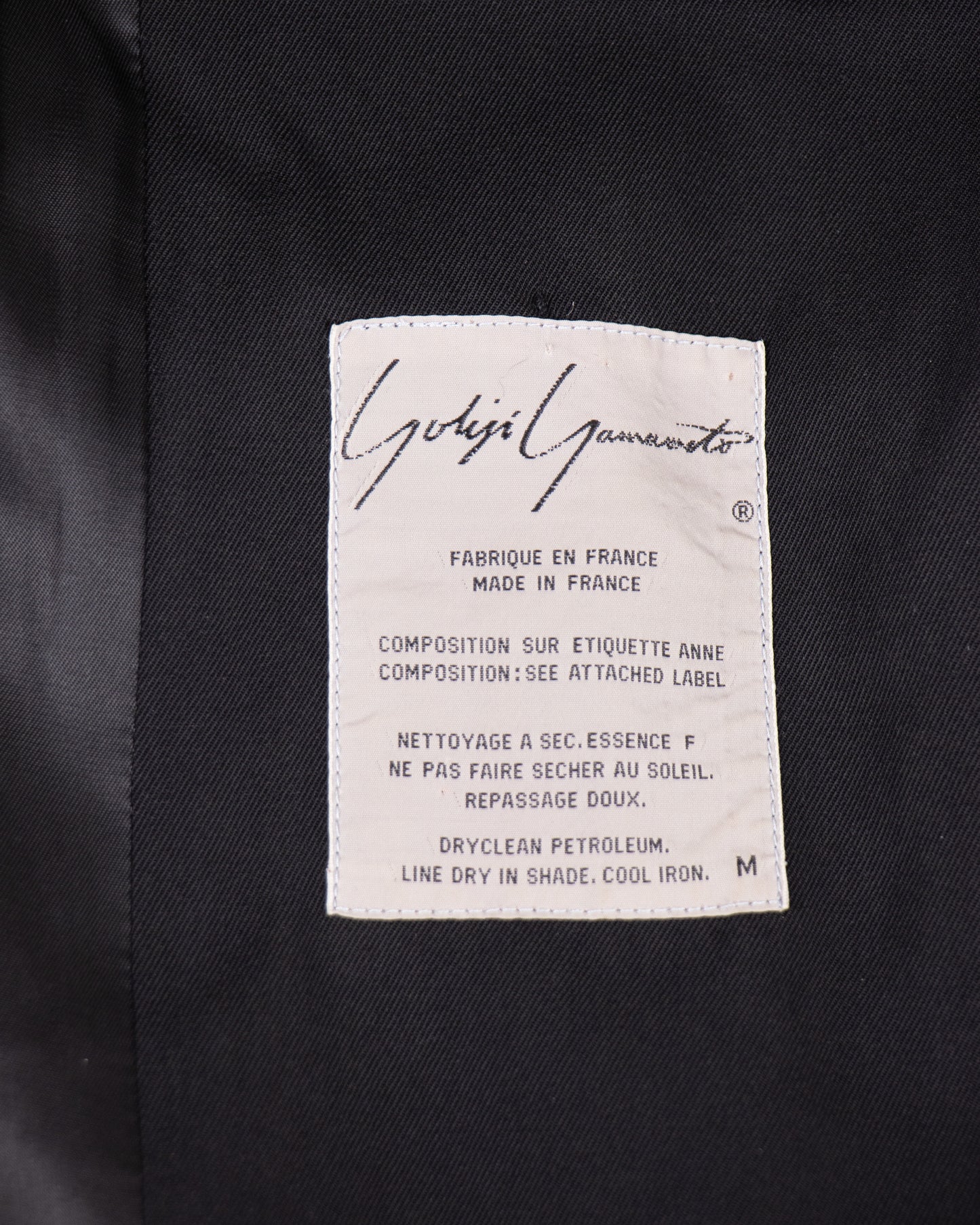 80's Yohji Yamamoto Black Long Wool Coat M