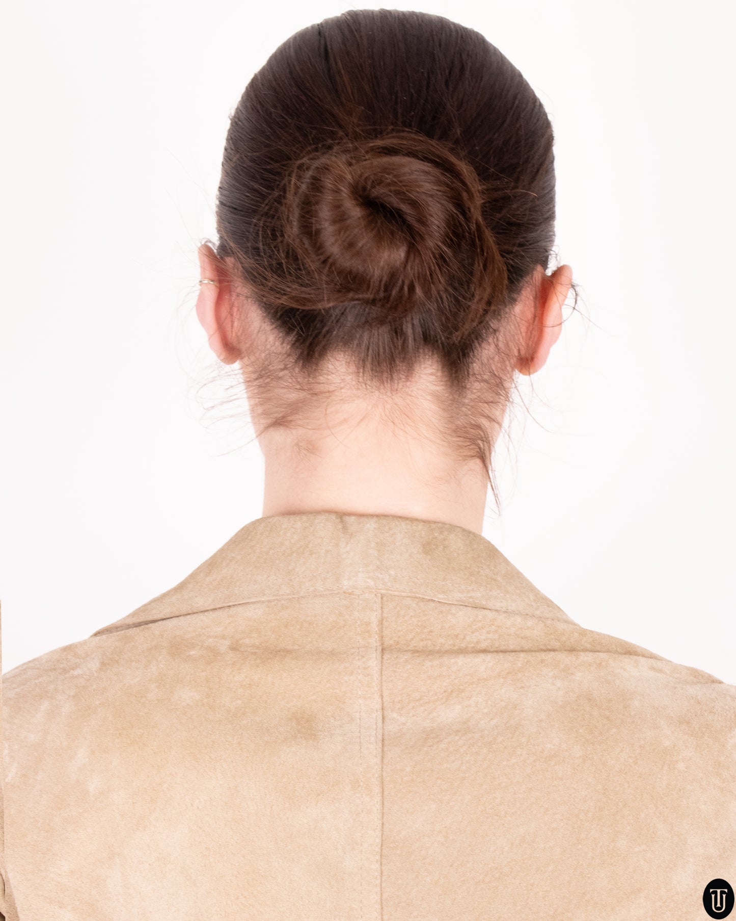 70's Suede Skirt Suit S