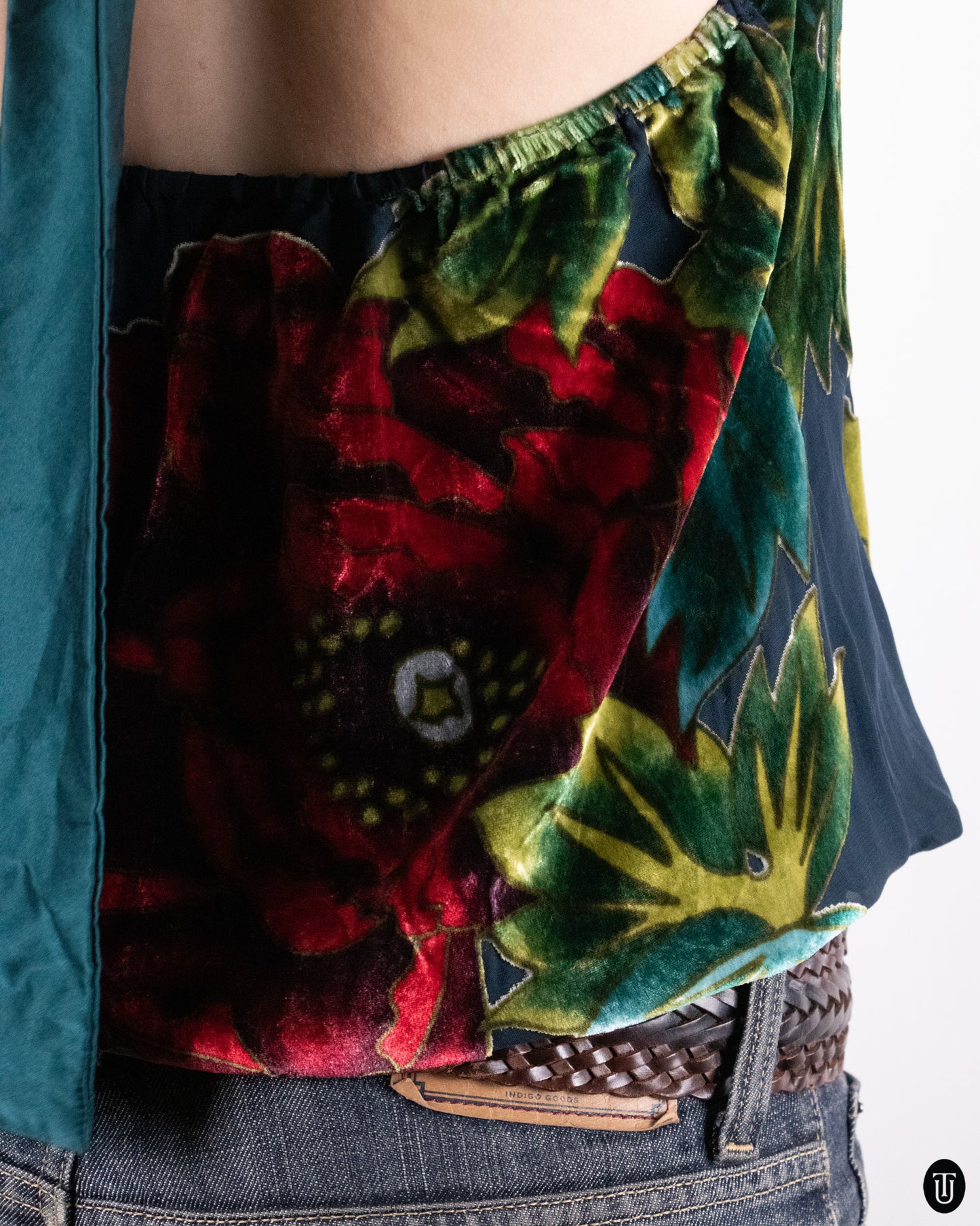 00's Hale Bob Silk Devoré Halter Top S