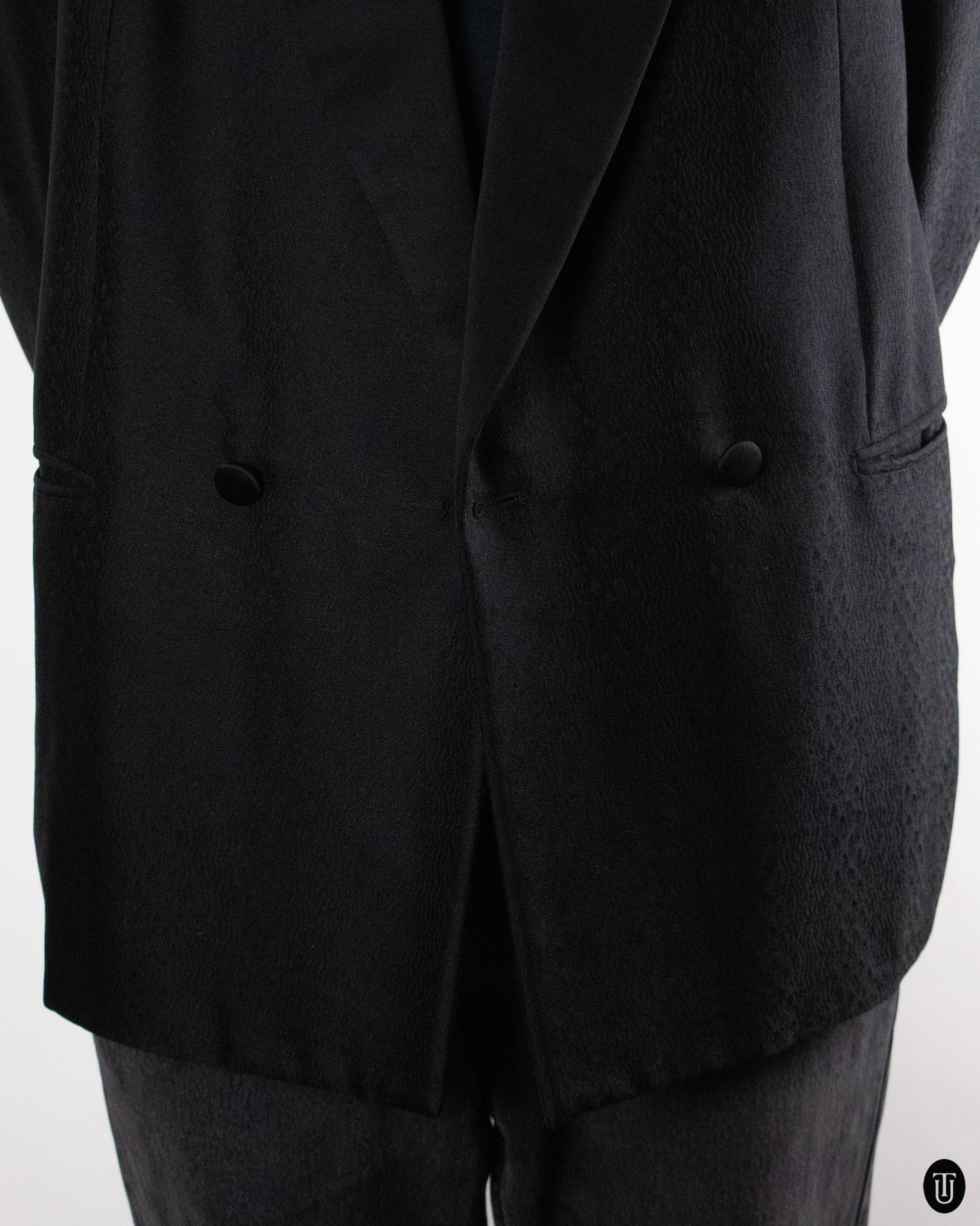 80's Yves Saint Laurent Black Wool Blazer L