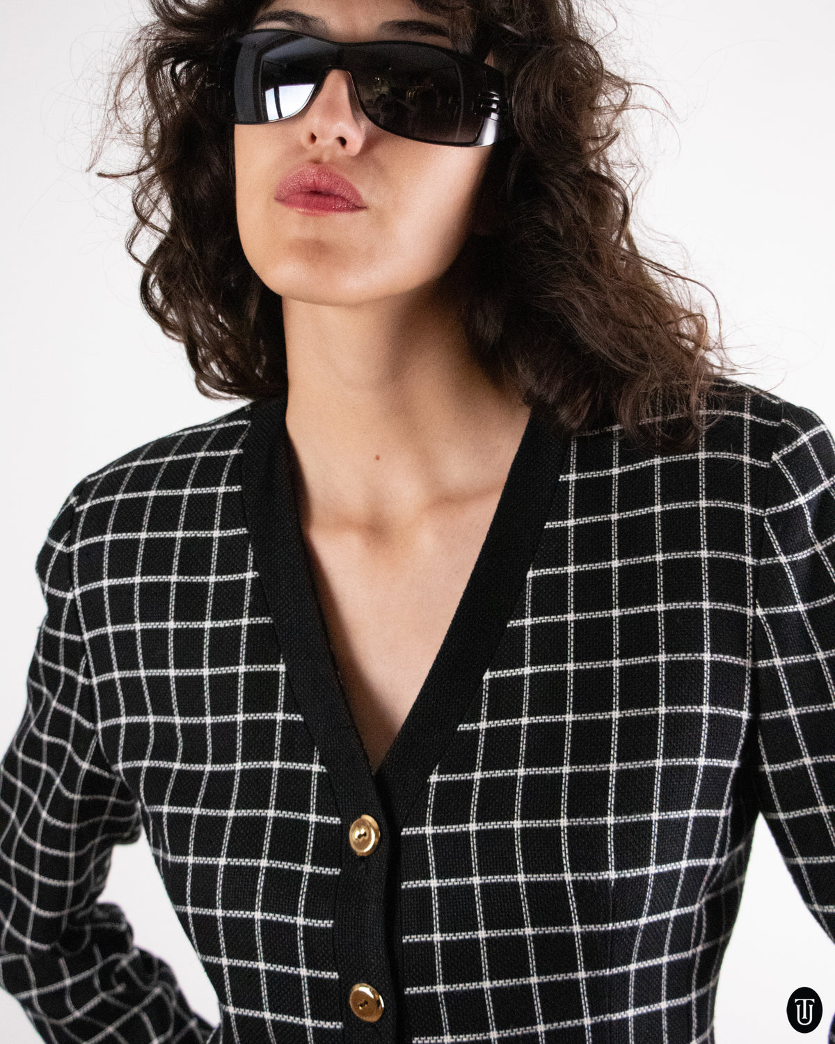 90's Christian Dior Grid Blazer S