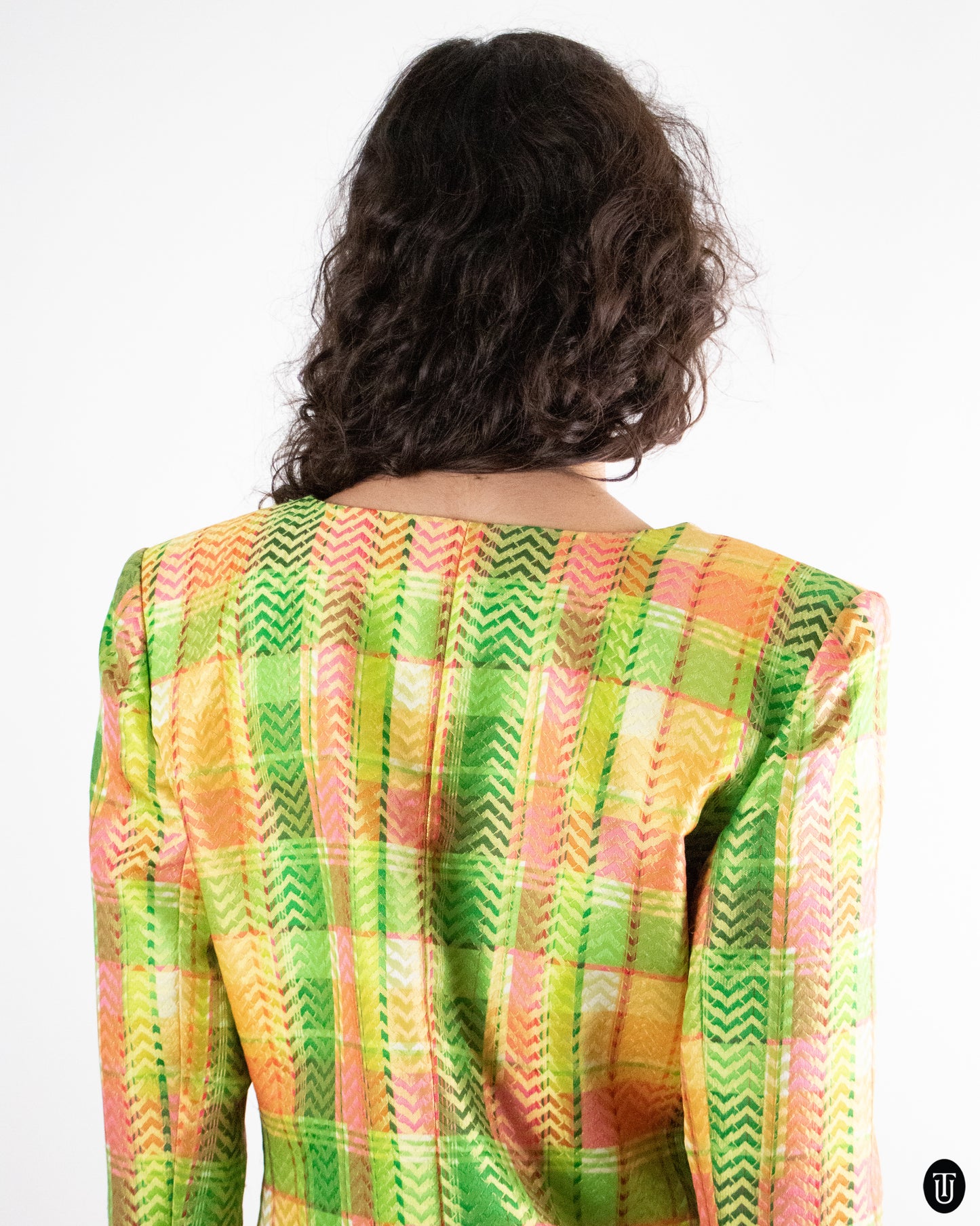 1990's Yves Saint Laurent "Variation" Plaid Blazer L