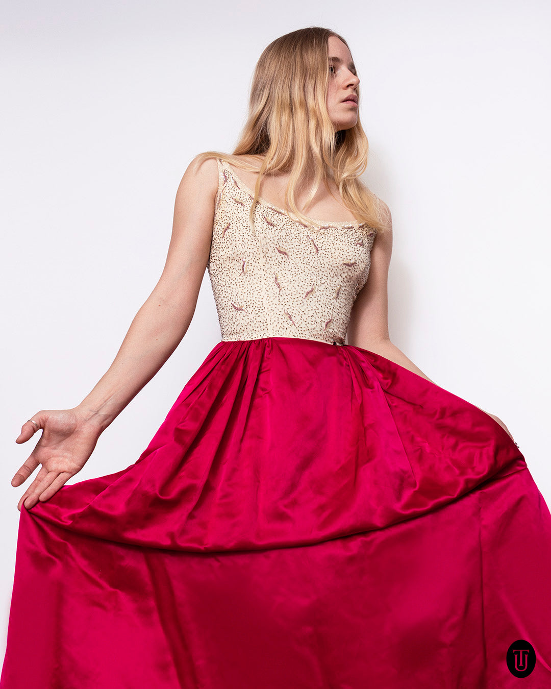 1960s Embroidered Silk Ball Gown XS - Main Image