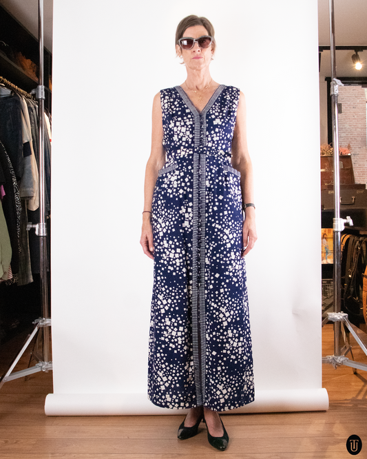 1970's Jean Allen London Cotton Dress M