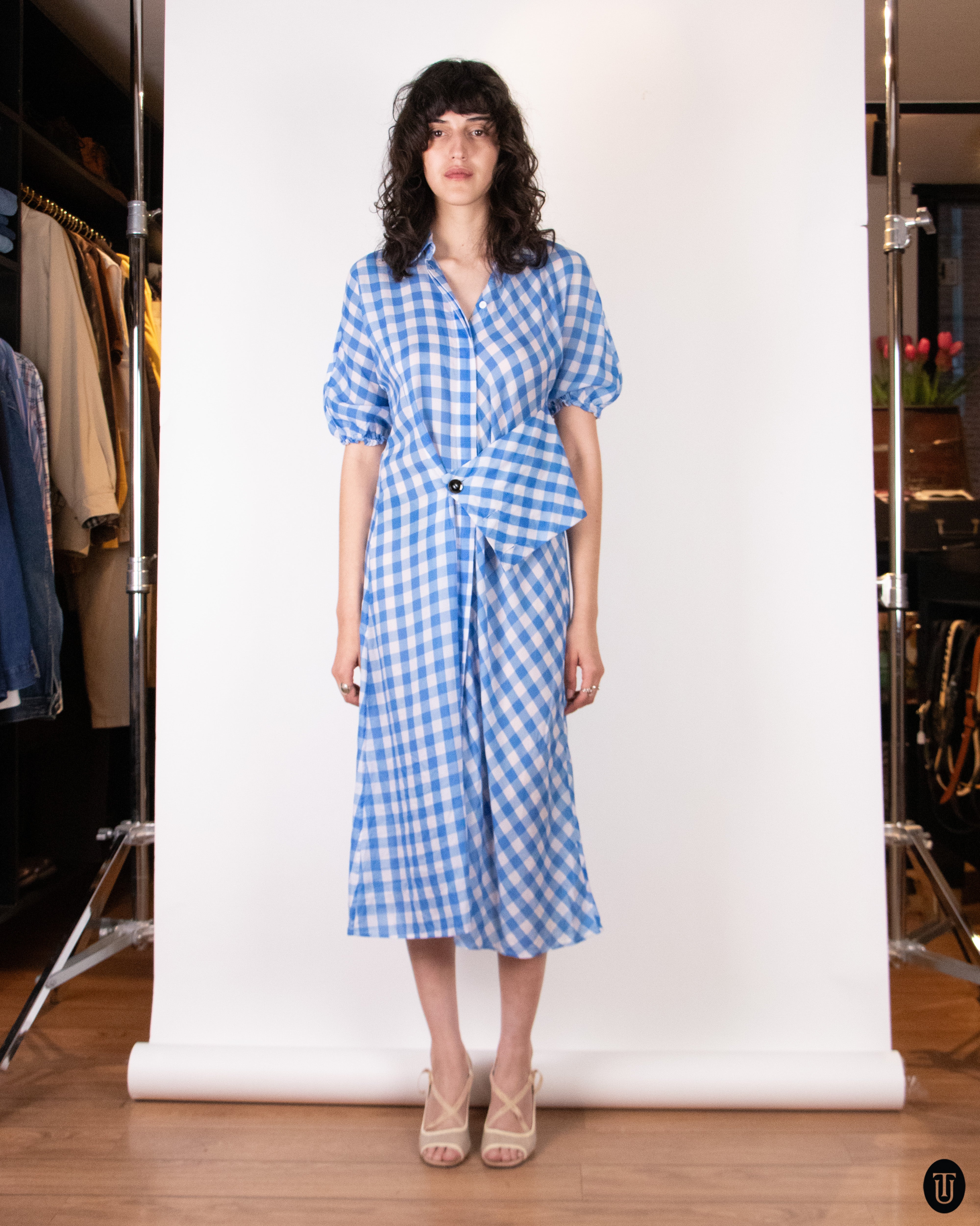 00's Jil Sander Blue Gingham Cotton Dress M – Time's Up Vintage