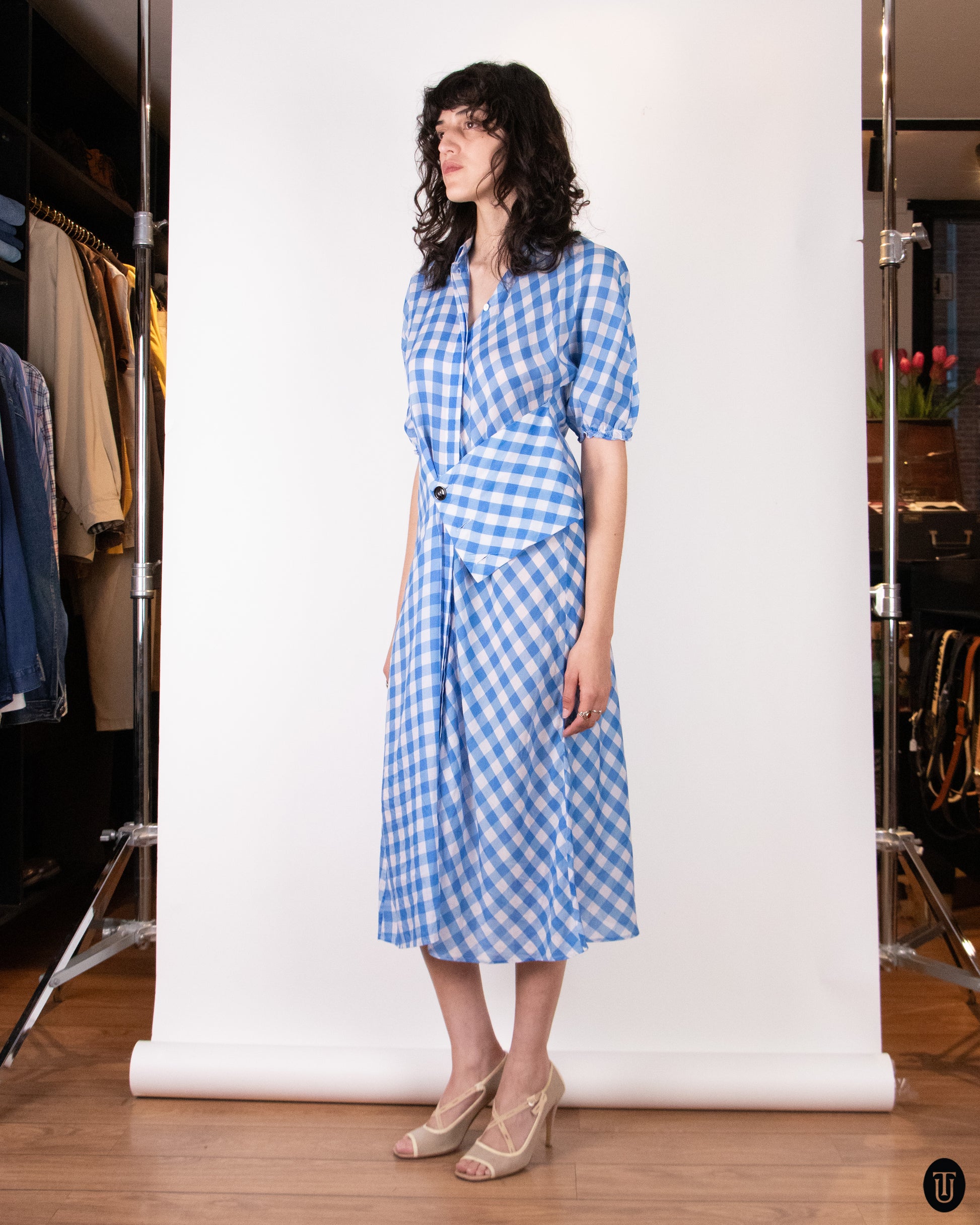 jil sander blue dress Jil Sander Poplin Belted Cotton Dress | Blue