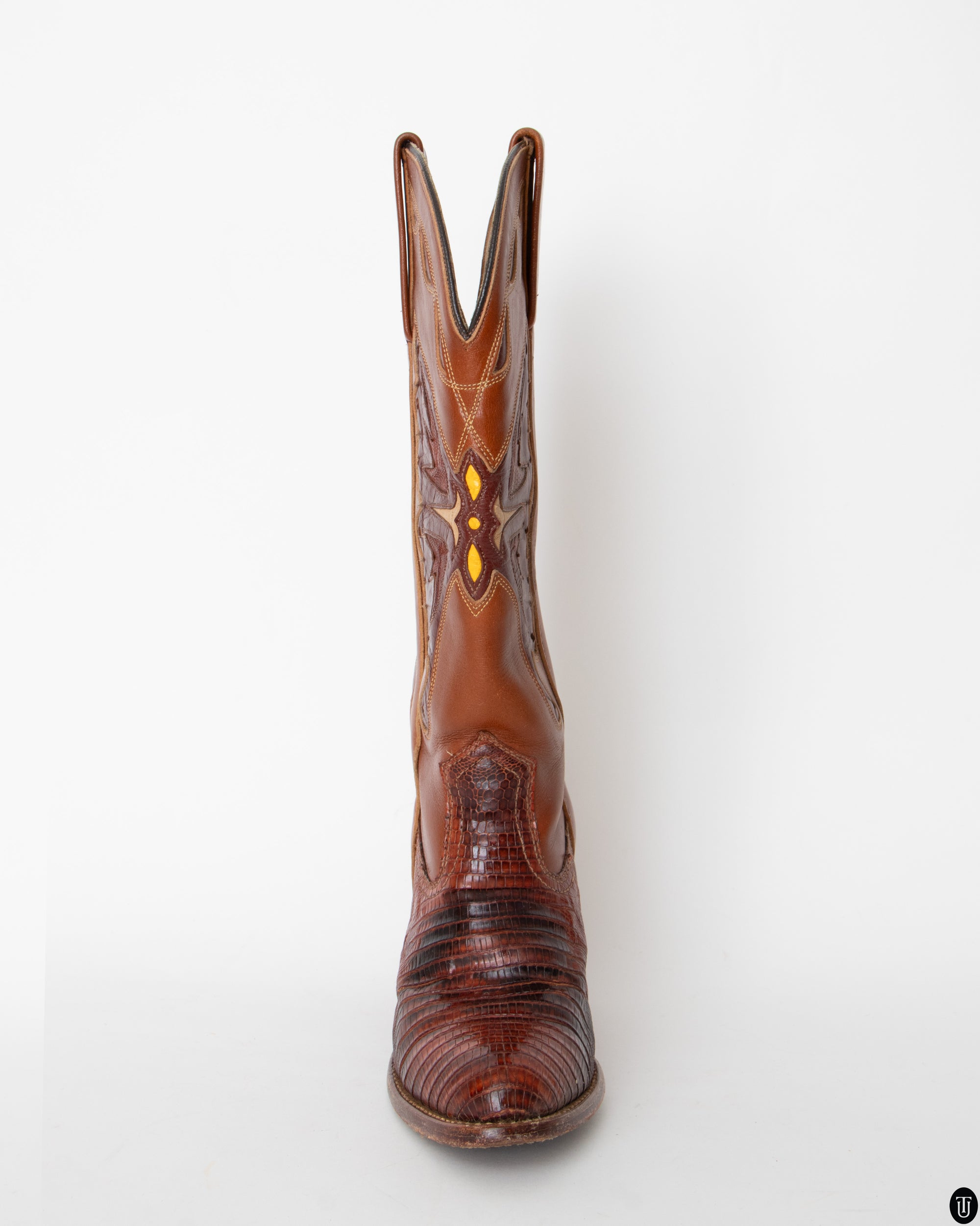 80s American Leather and Snakeskin Cowboy Boots