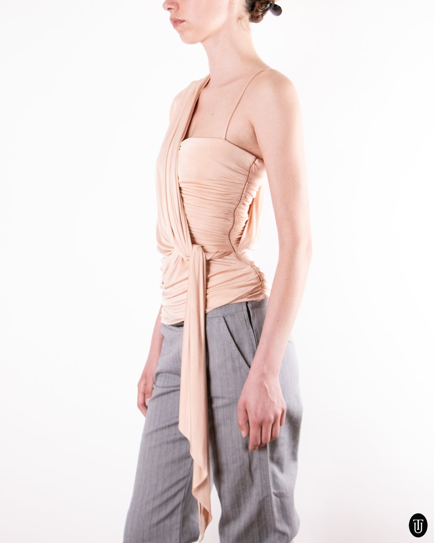 00's Emmanuel Ungaro Draped One Shoulder Top XS