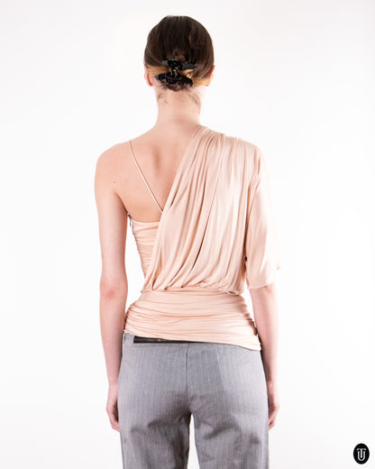 00's Emmanuel Ungaro Draped One Shoulder Top XS