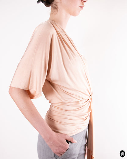 00's Emmanuel Ungaro Draped One Shoulder Top XS