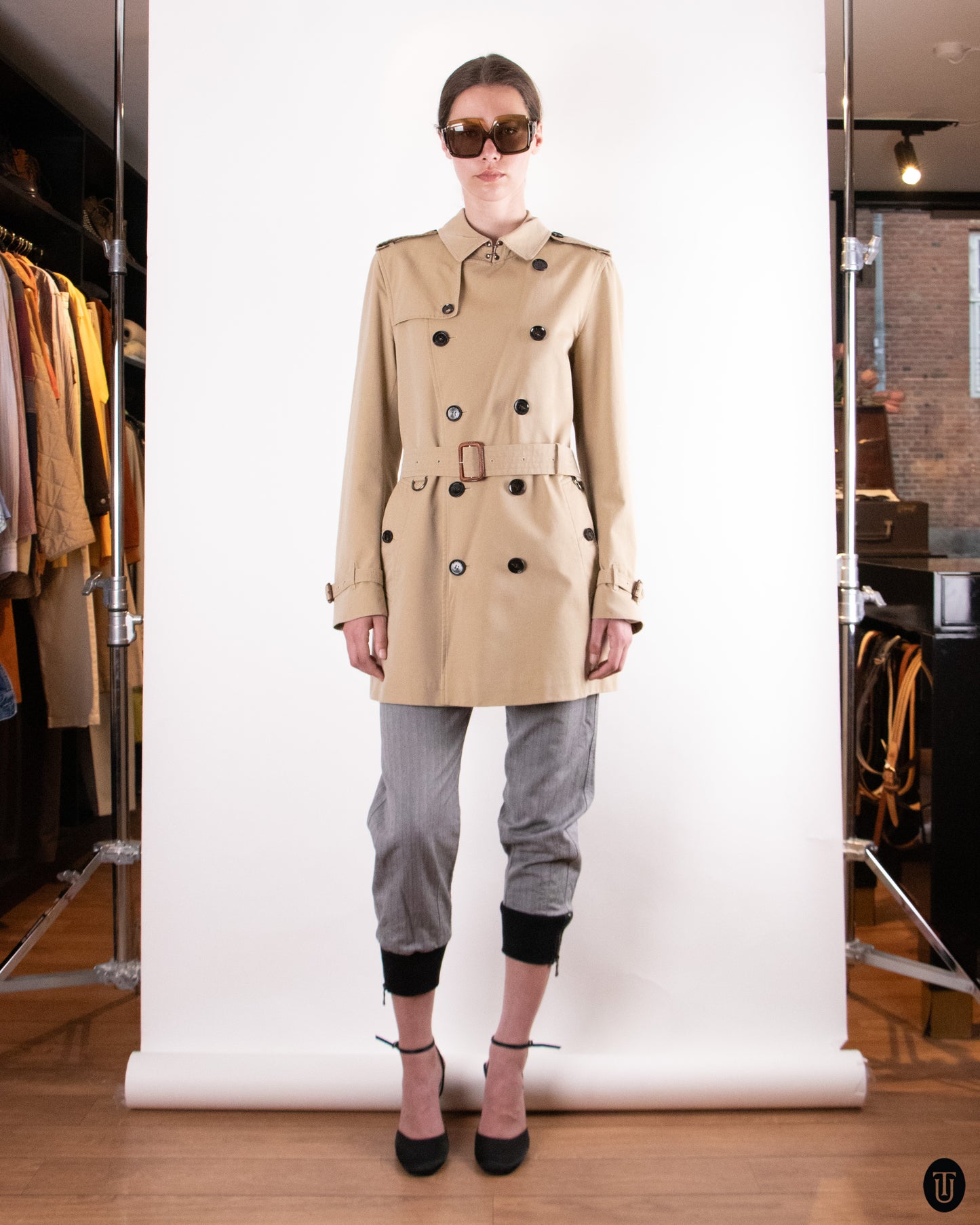 00's Burberry Beige Cotton Trench Coat S