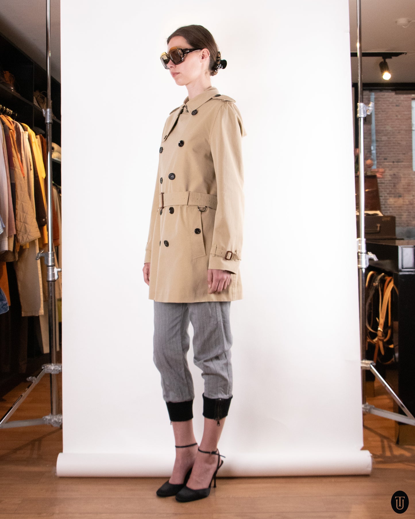 00's Burberry Beige Cotton Trench Coat S