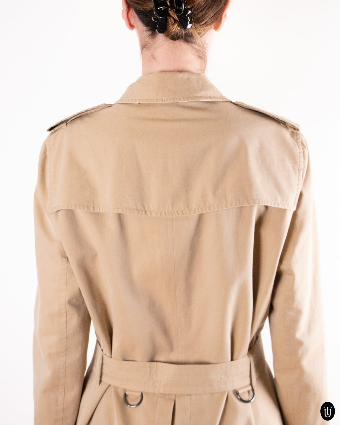 00's Burberry Beige Cotton Trench Coat S