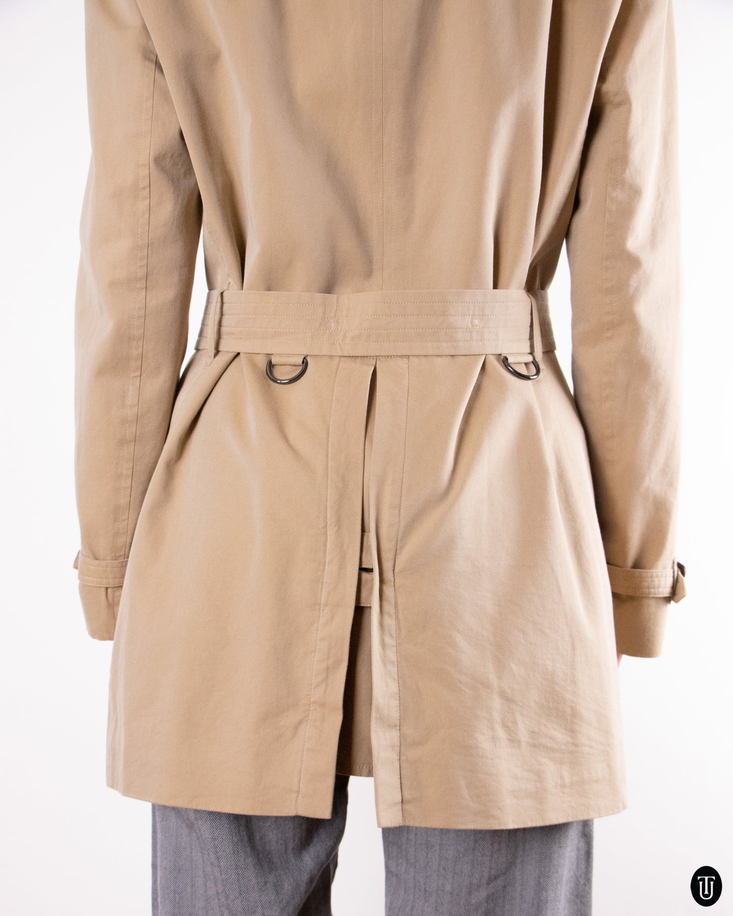 00's Burberry Beige Cotton Trench Coat S