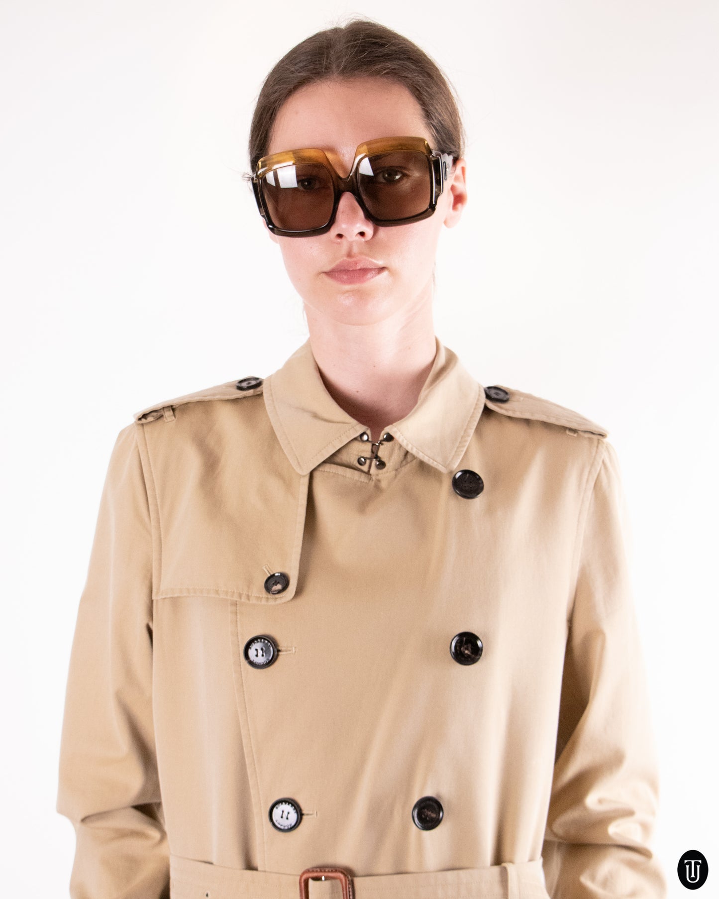 00's Burberry Beige Cotton Trench Coat S