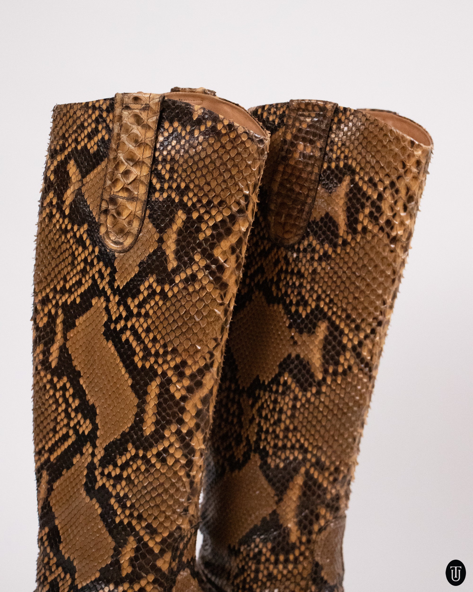 70's Snakeskin Boots 40