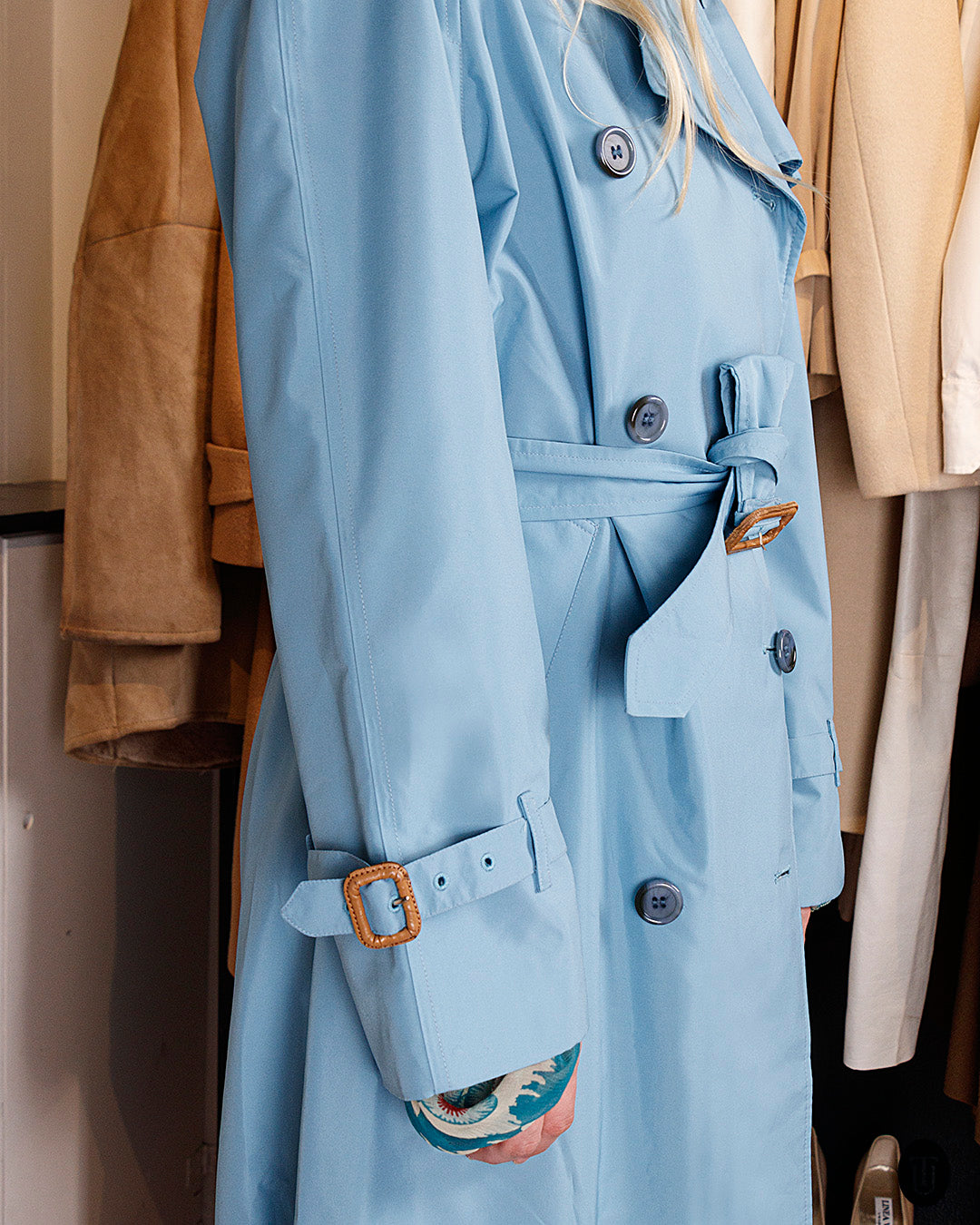 2000s Burberry Dove Blue All Weather Coat M