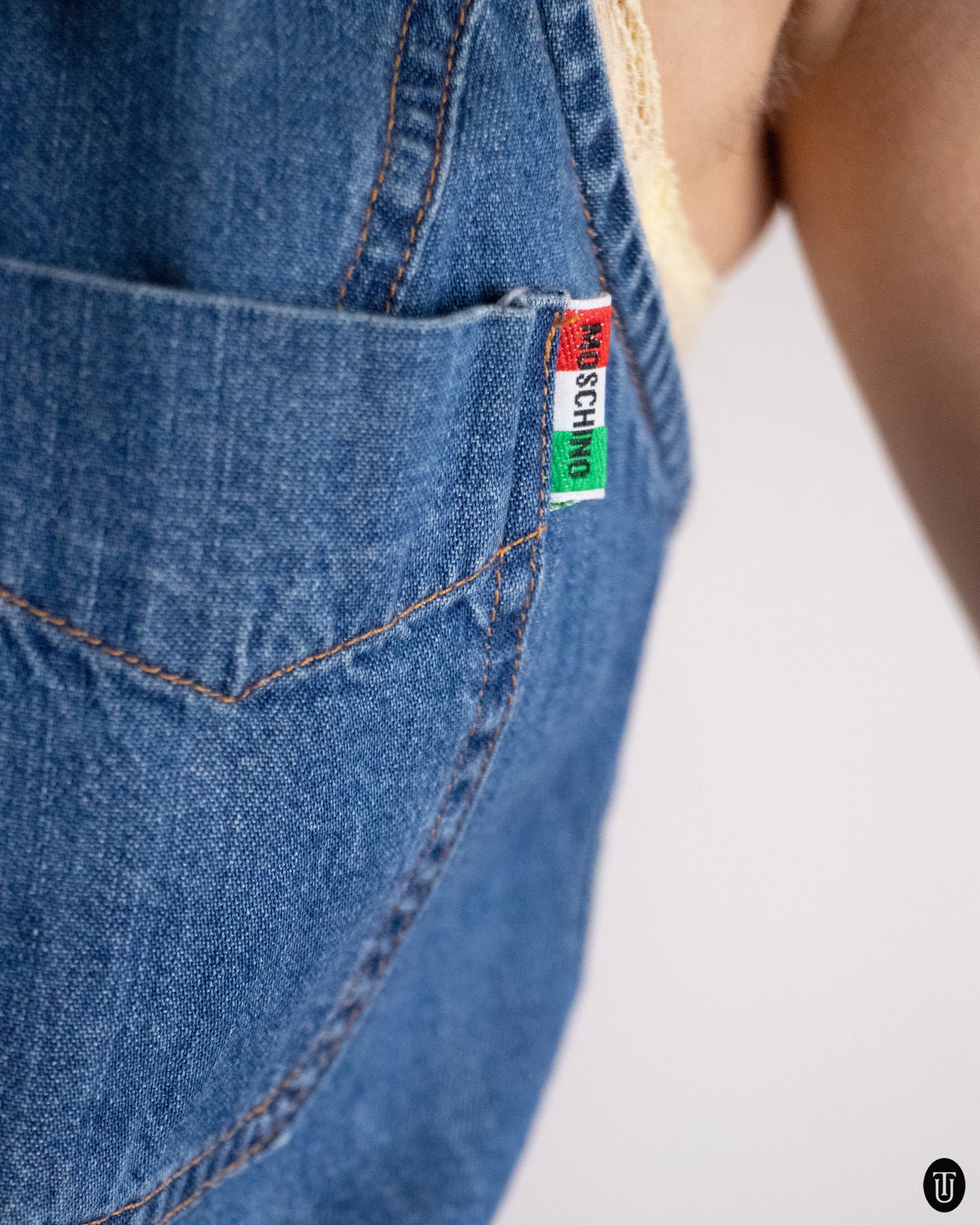 90's Moschino Denim Halter Top M