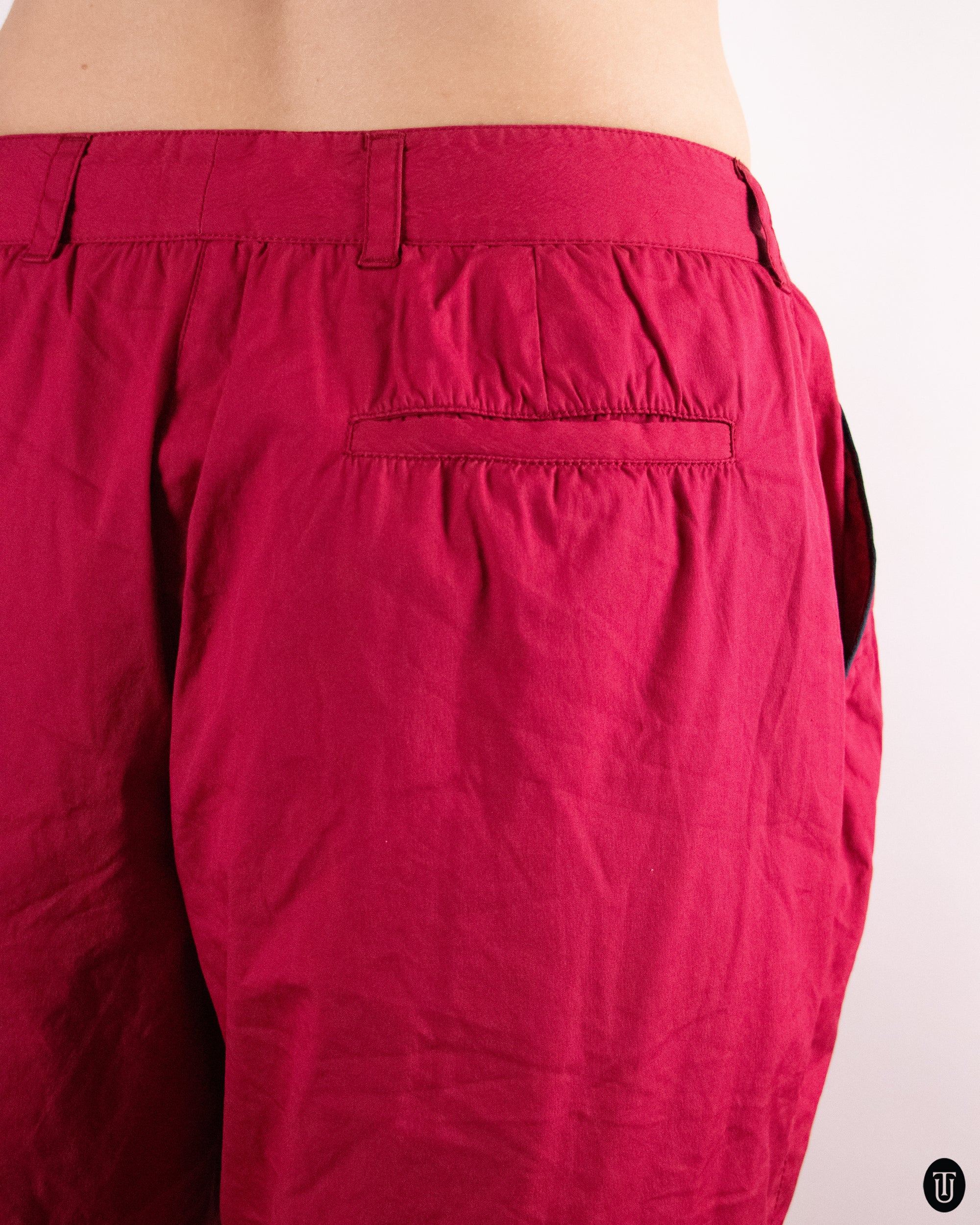 00's Deep Red Prada Trousers M