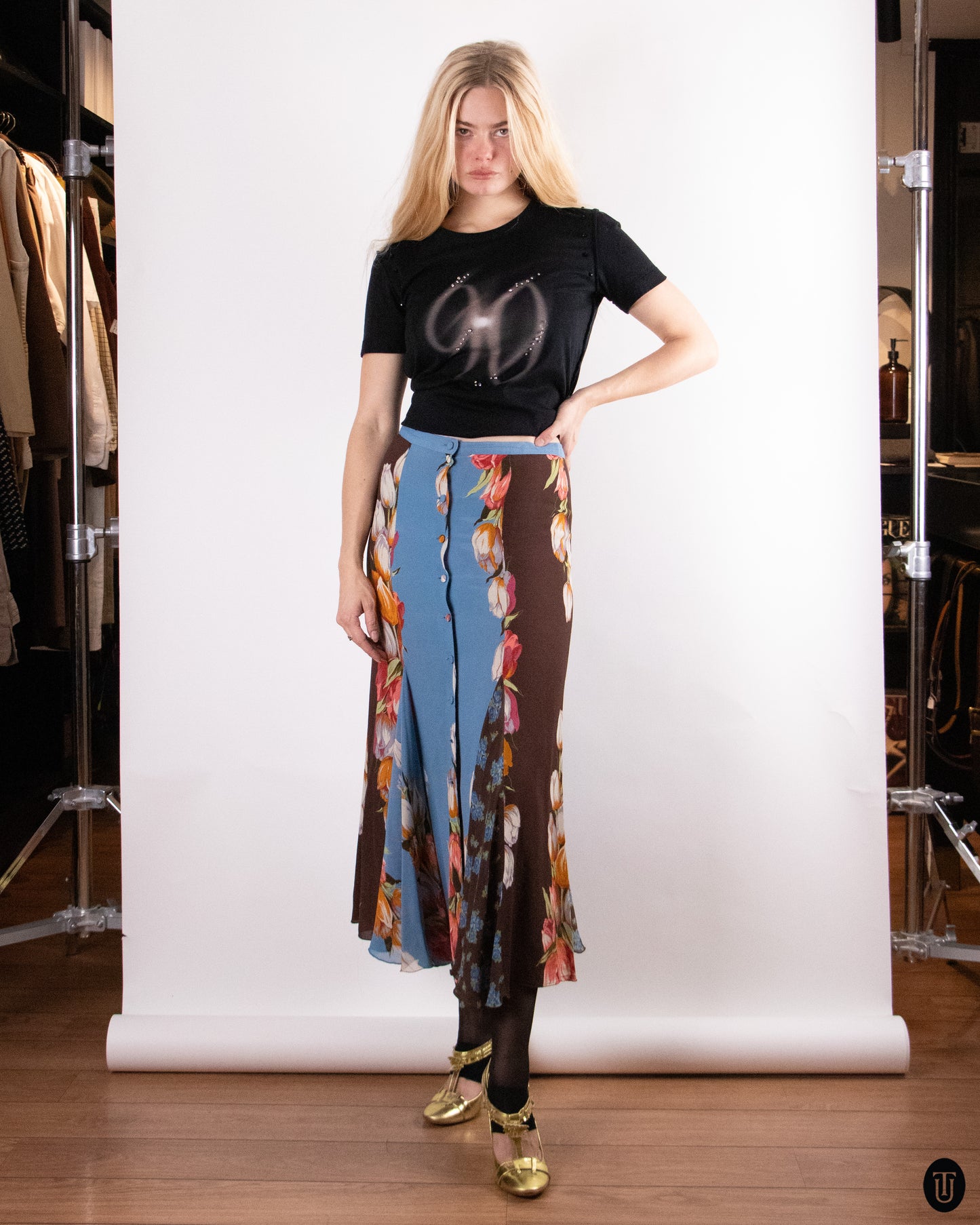 90's Anna Molinari Silk Skirt M