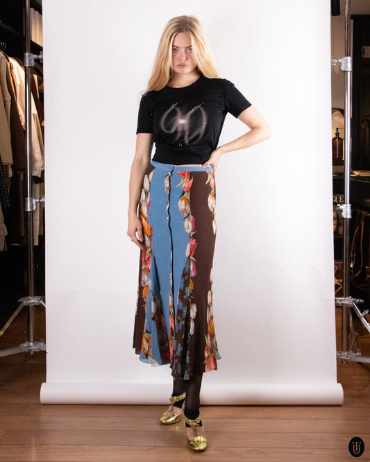 90's Anna Molinari Silk Skirt M
