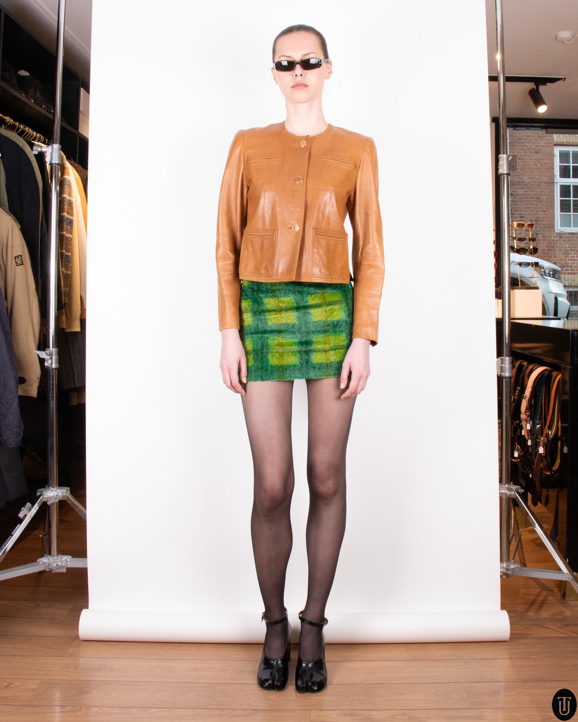 90s Loewe Cropped Leather Jacket S