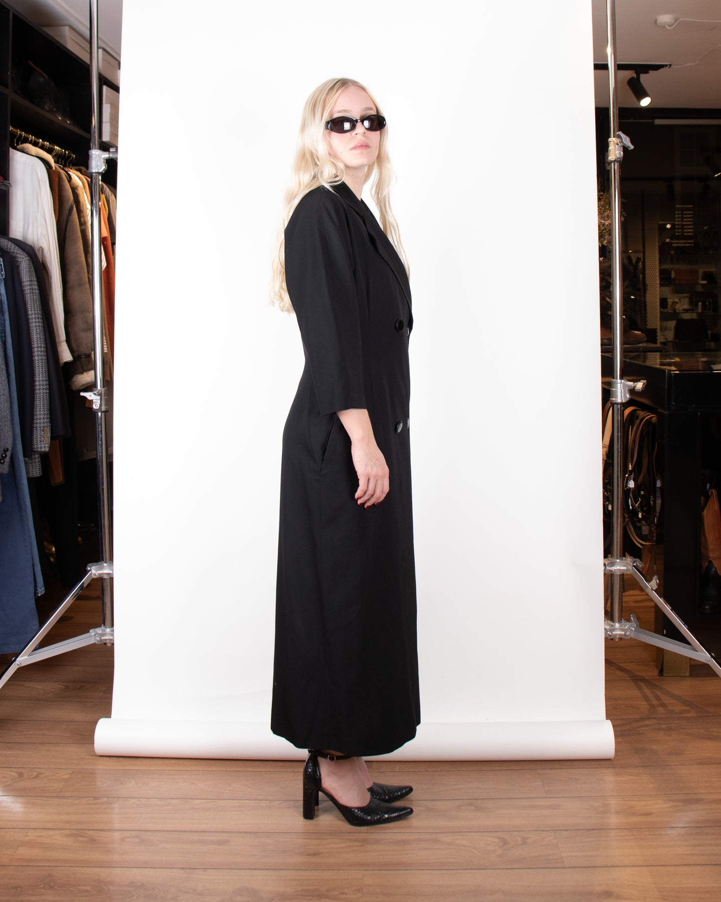 80's Yohji Yamamoto Black Long Wool Coat M