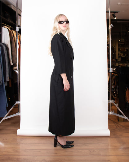 80's Yohji Yamamoto Black Long Wool Coat M