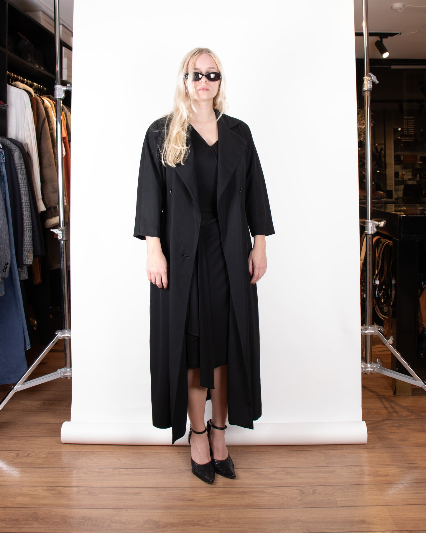 80's Yohji Yamamoto Black Long Wool Coat M
