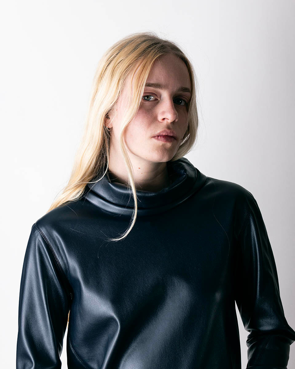2000s Cline Faux Leather Turtleneck Dress S Time's Up Vintage 2000s Cline Faux Leather Turtleneck Dress S Time's Up Vintage
