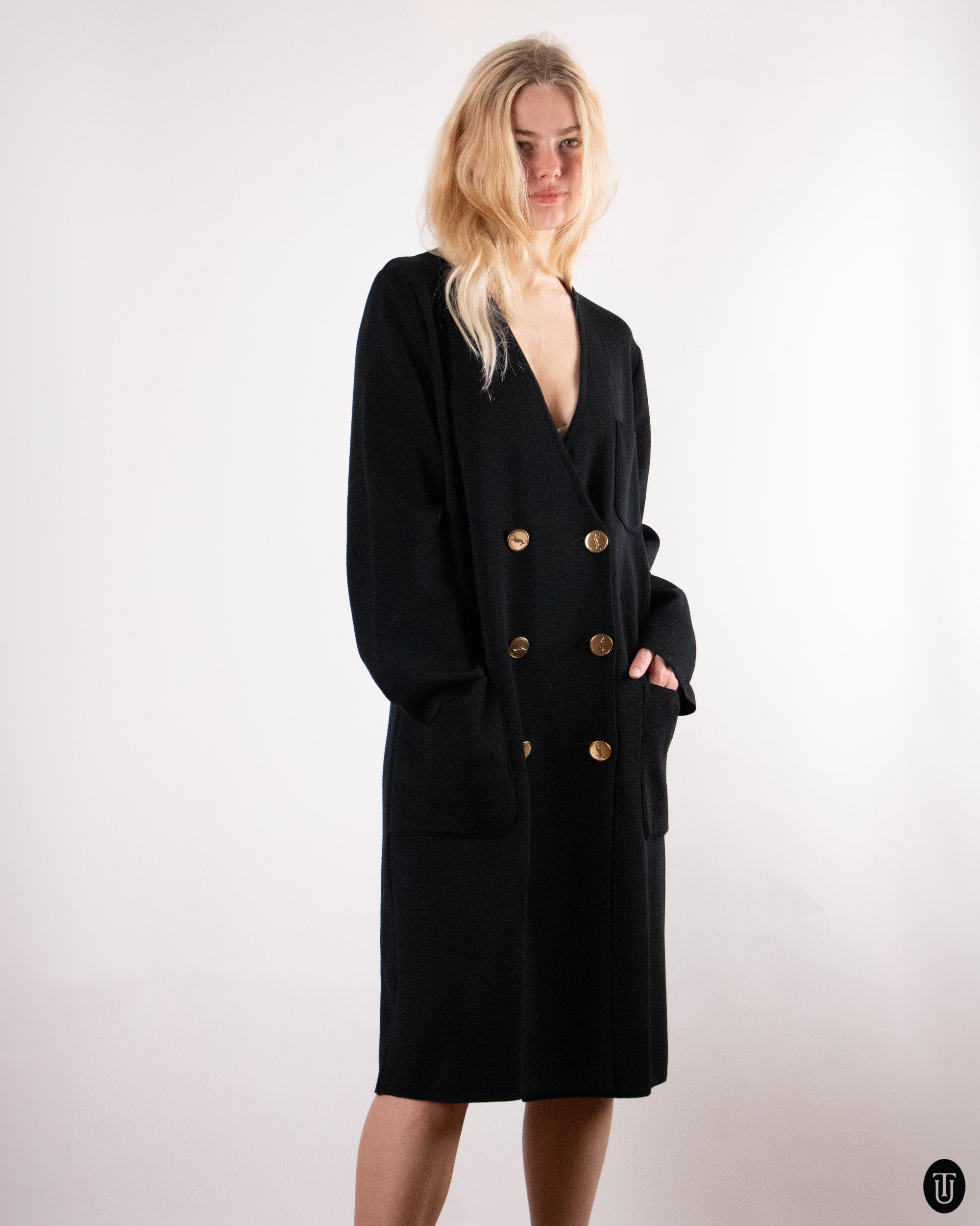 70's Yves Saint Laurent Wool Cardigan L