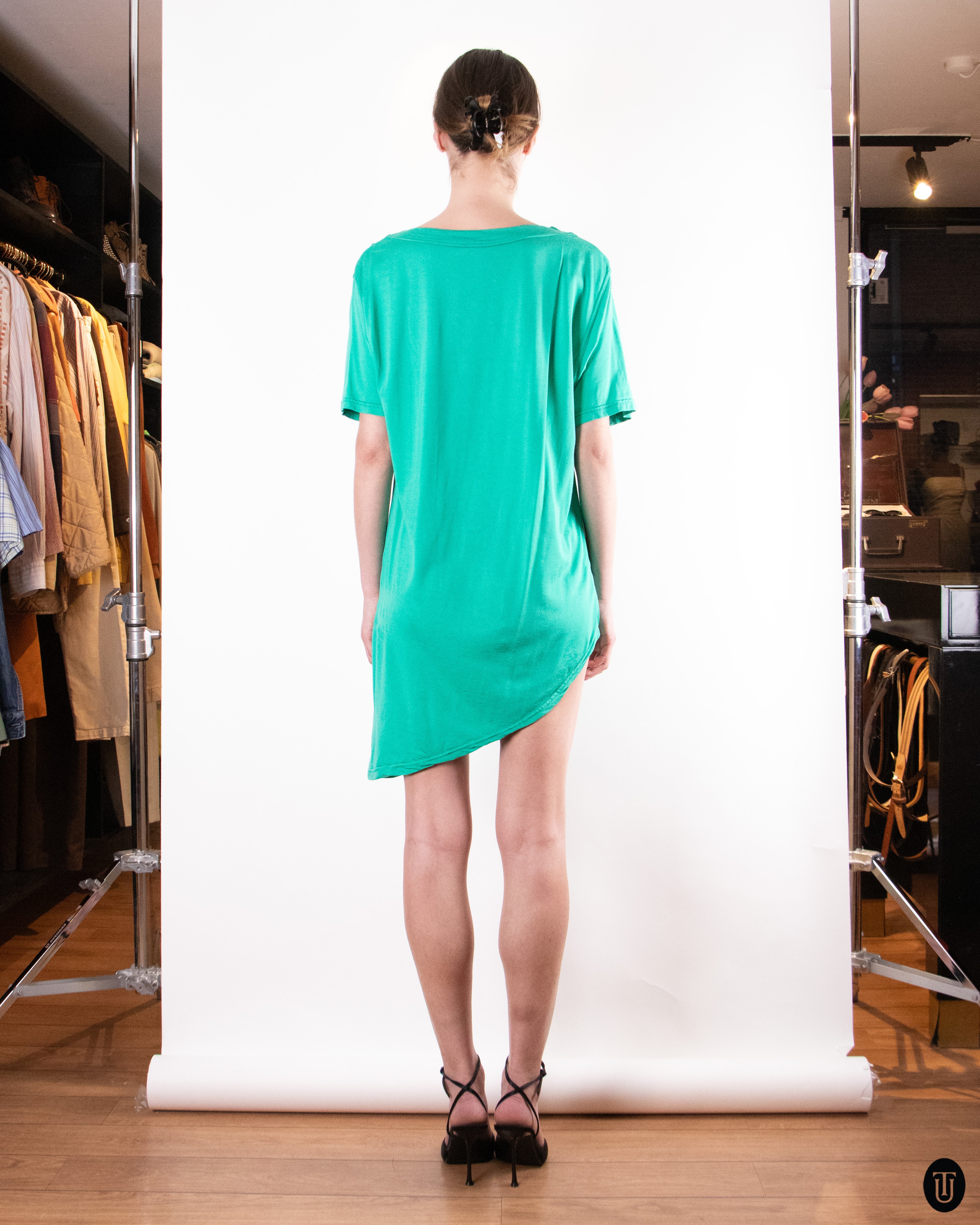 90's Fendi Turquoise Green Cotton T-shirt Dress S – Time's Up Vintage