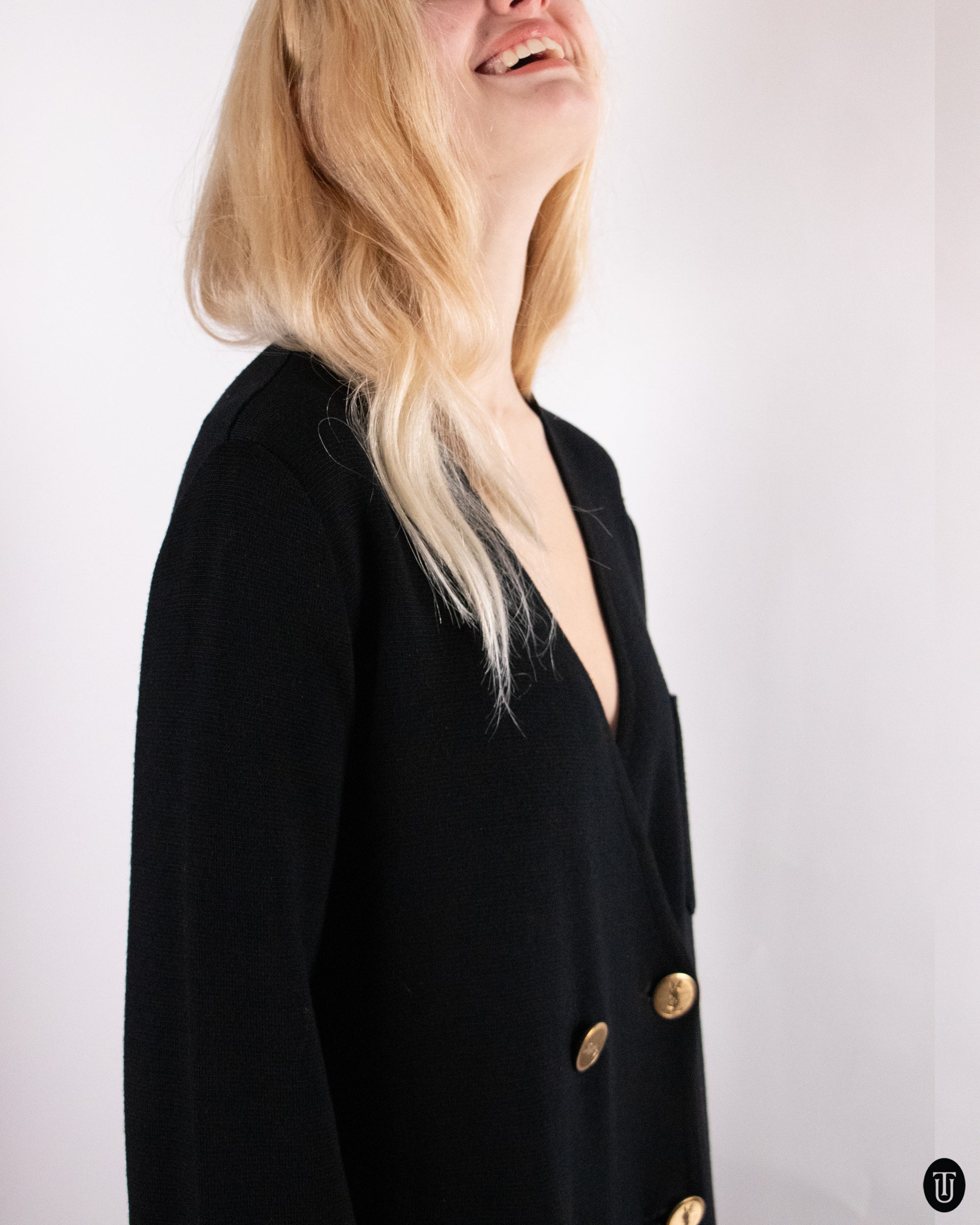 70's Yves Saint Laurent Wool Cardigan L