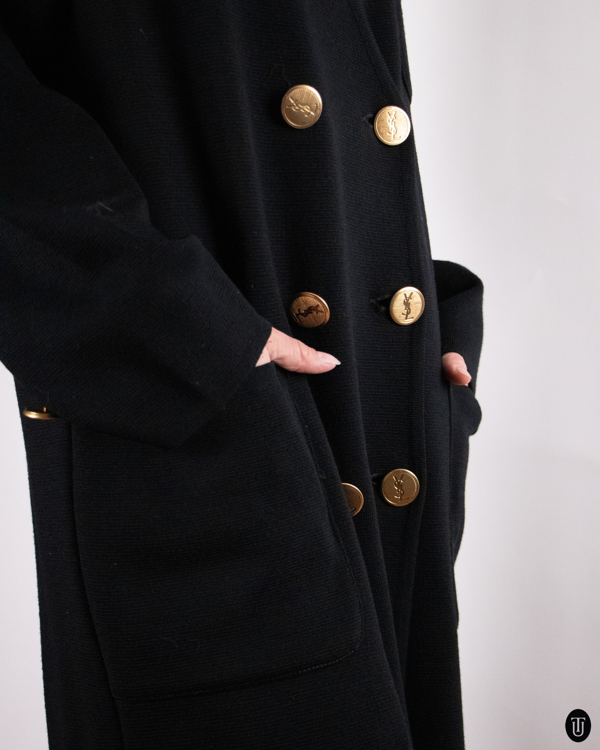 70's Yves Saint Laurent Wool Cardigan L