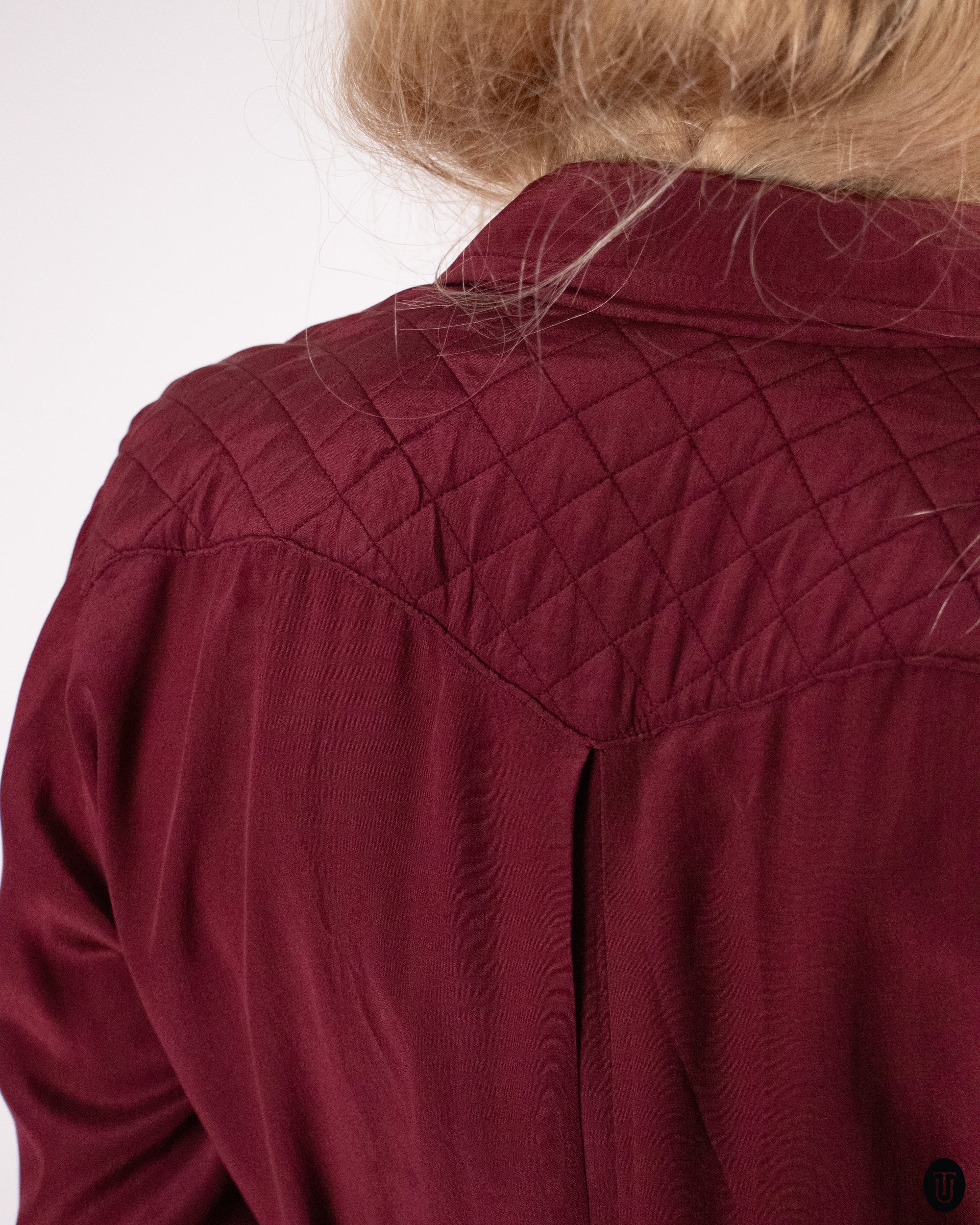 80's Salvatore Ferragamo Burgundy Silk Dress M