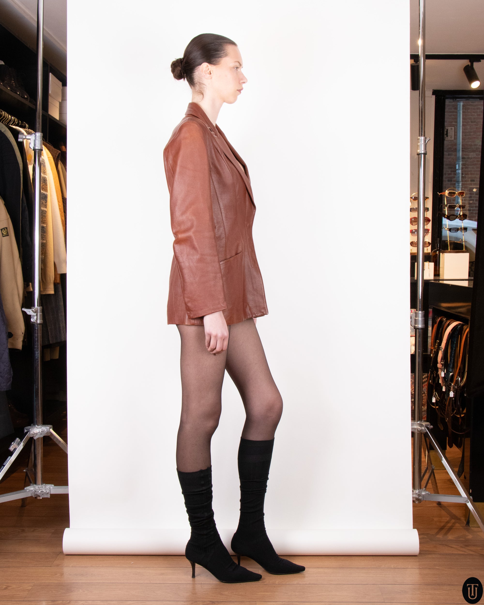 80s Mugler Leather Jacket S
