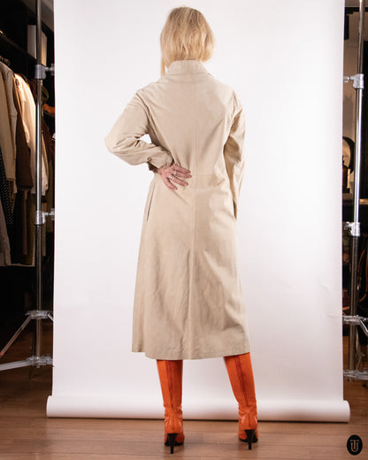 70's Tan Long Suede Jacket XS