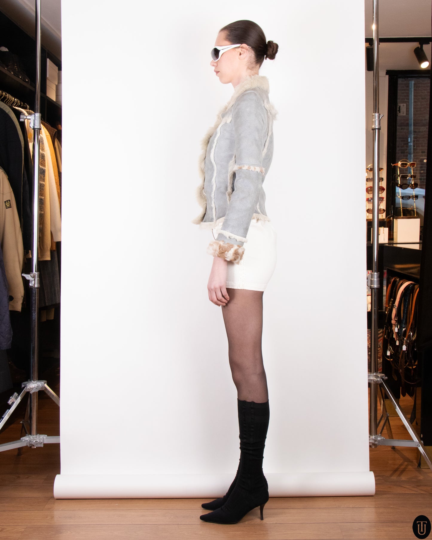 00's D&G Suede and Shearling Jacket S