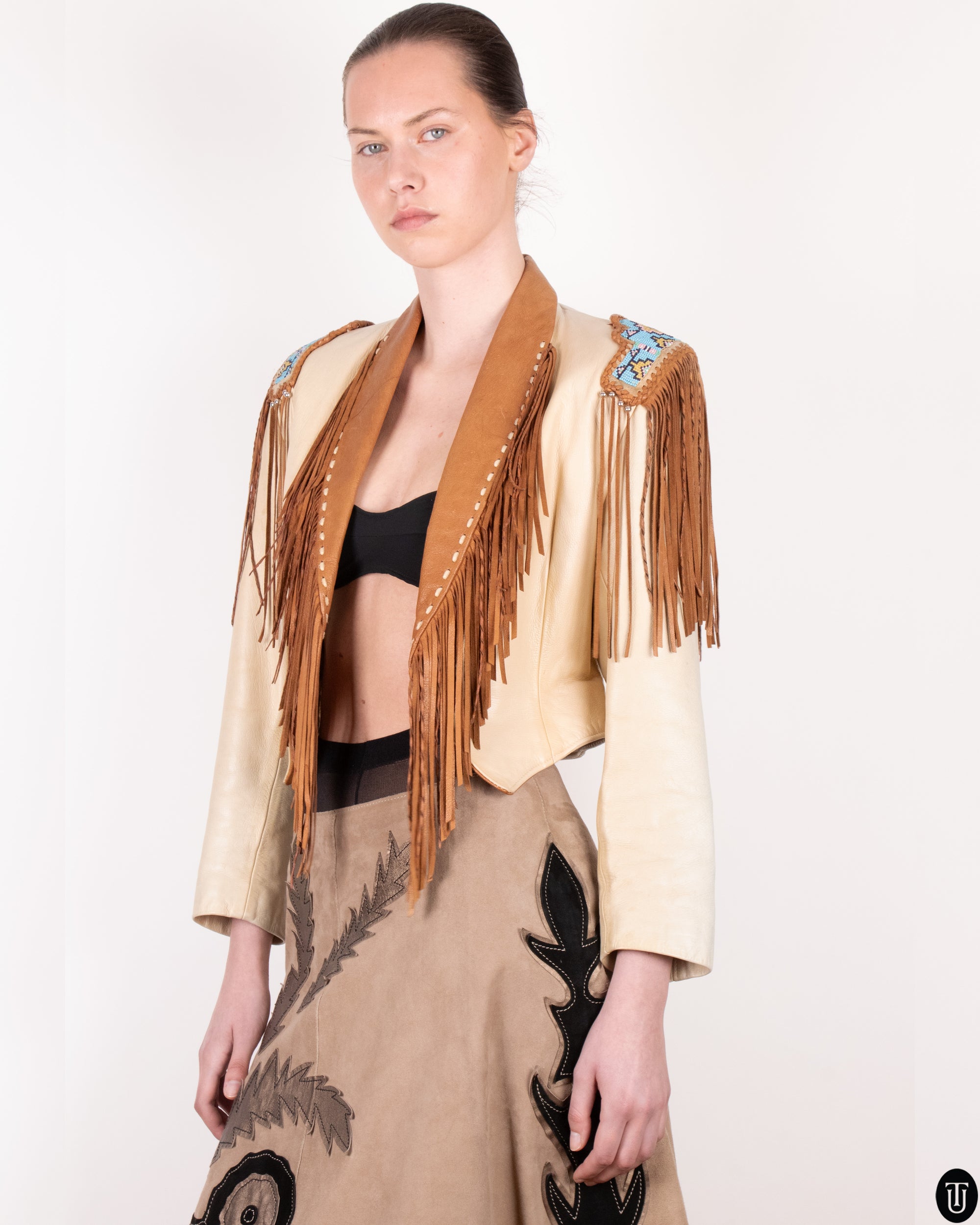 80's Cropped Leather Jacket M