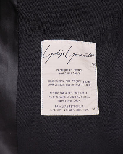80's Yohji Yamamoto Black Long Wool Coat M