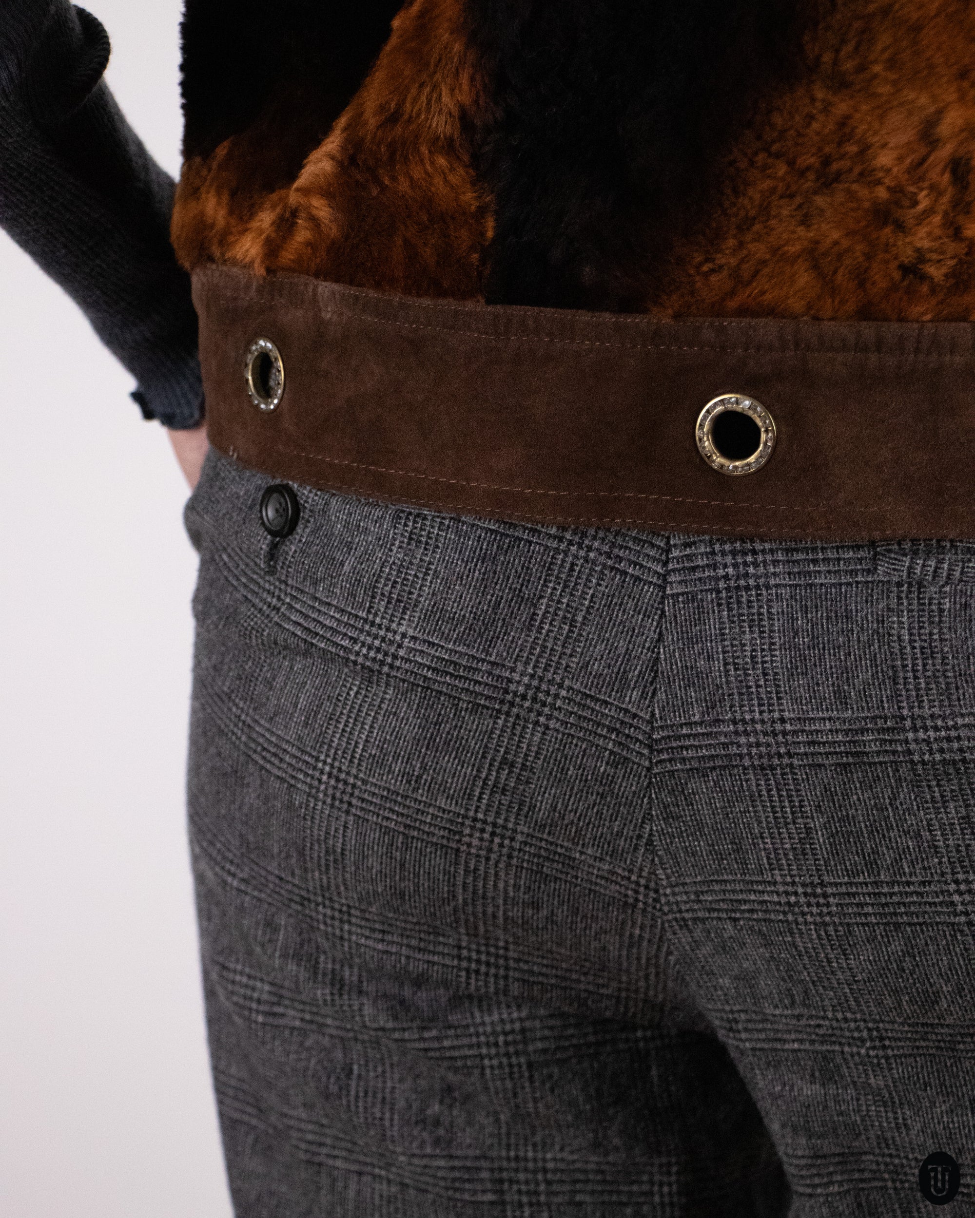 90's Shearling Studded Fur Vest S