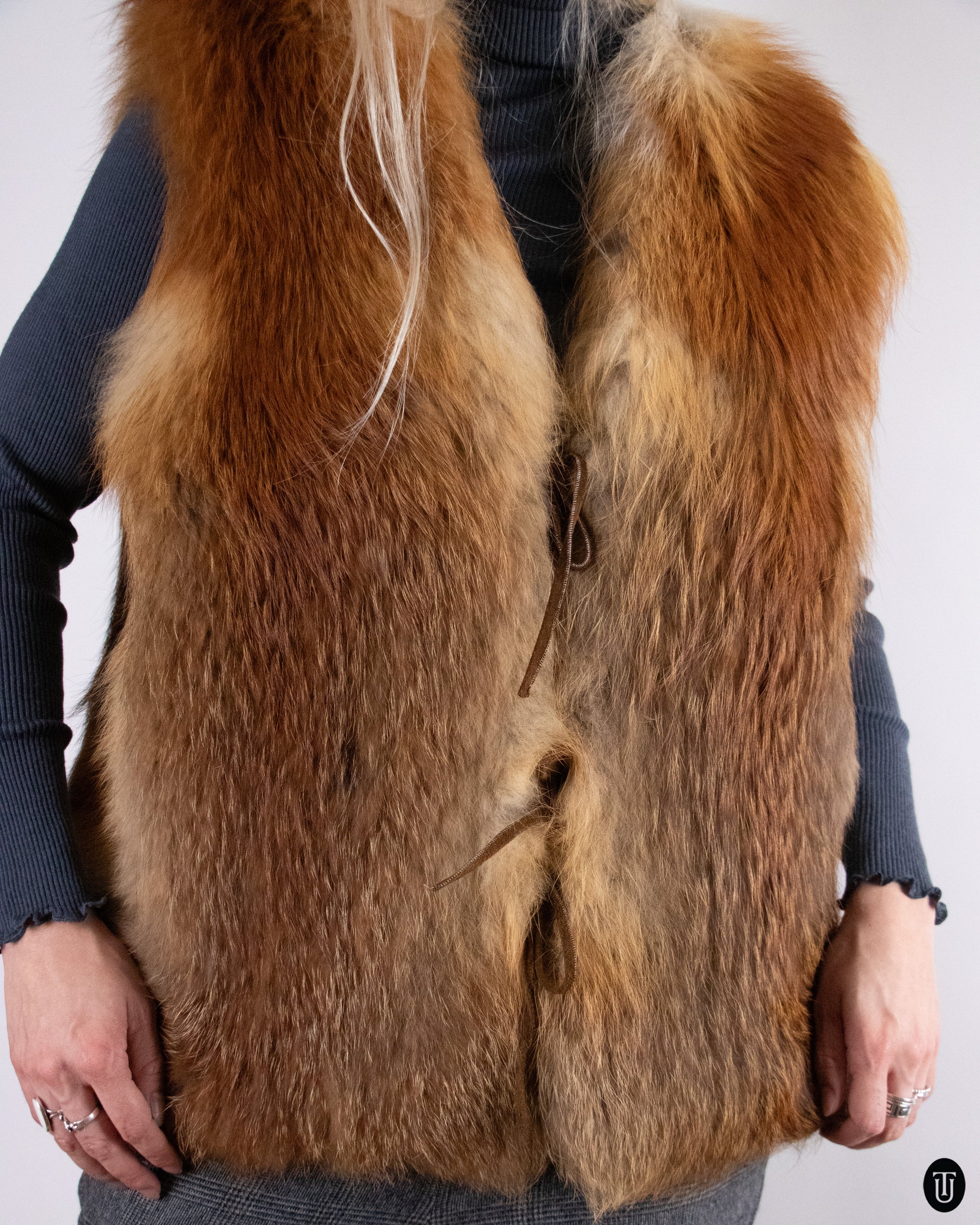 80's Fox Fur Vest M