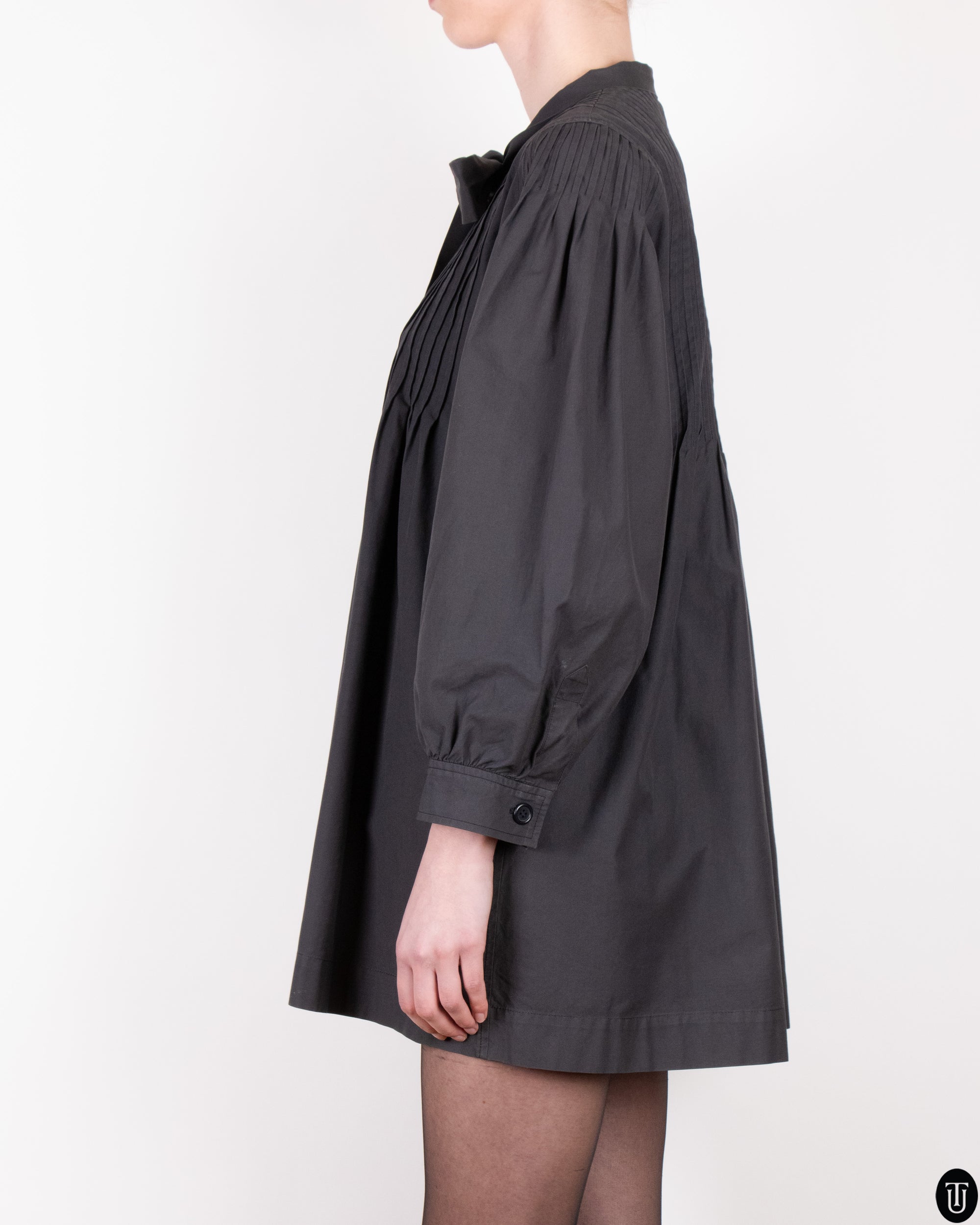 70's Saint Laurent Structured Babydoll Dress M