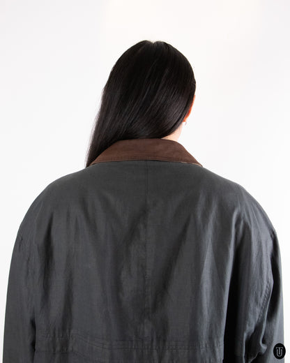 80's Burberry Cotton and Linen Field Jacket XL