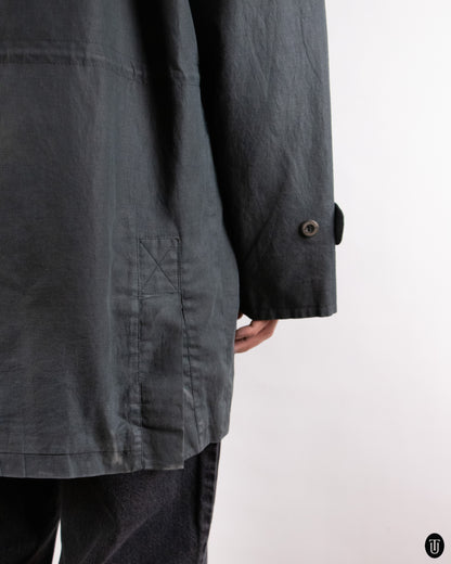 80's Burberry Cotton and Linen Field Jacket XL