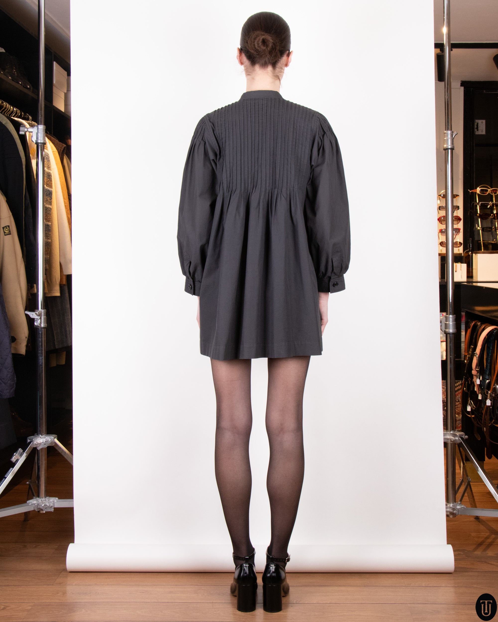 70's Saint Laurent Structured Babydoll Dress M