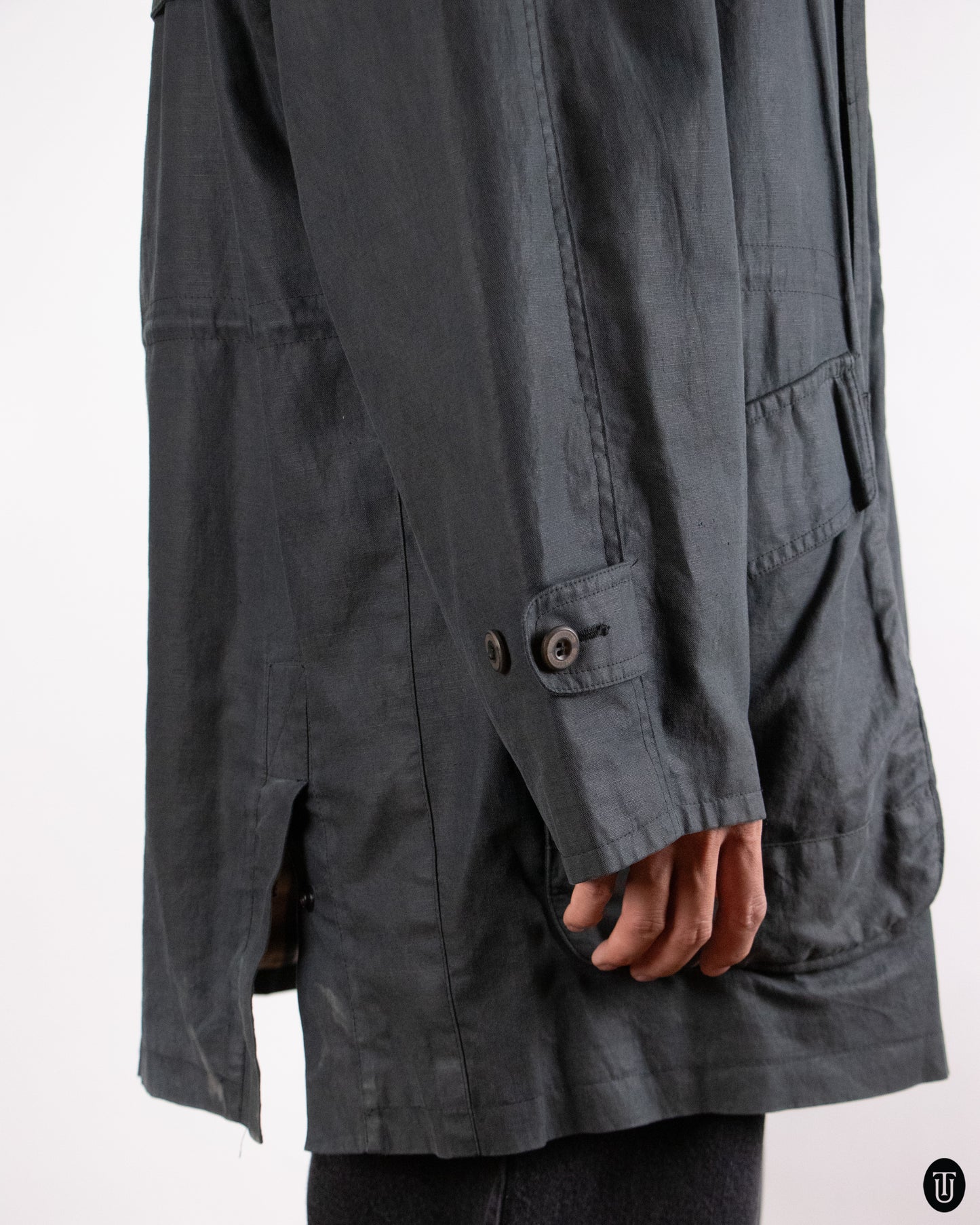 80's Burberry Cotton and Linen Field Jacket XL
