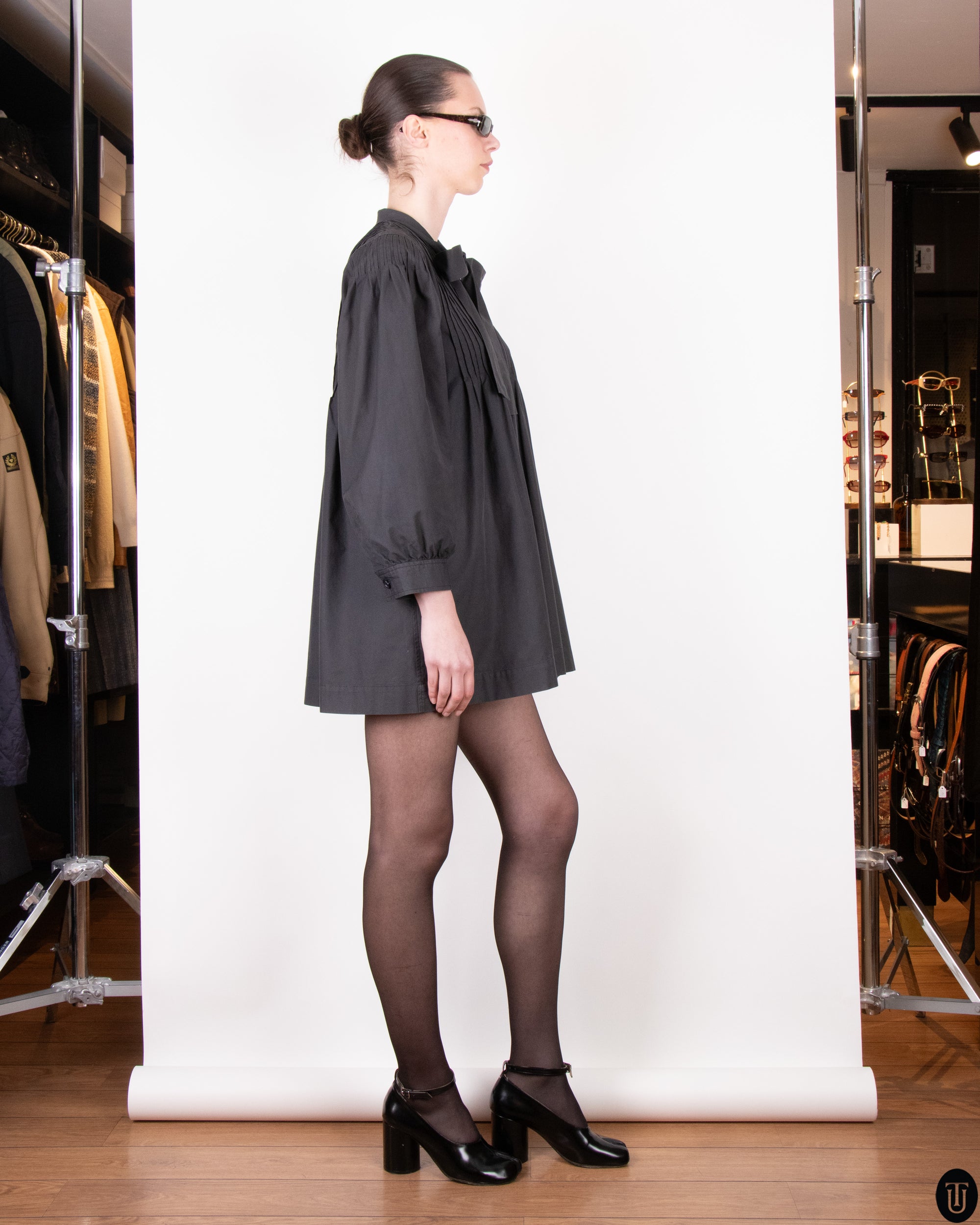 70's Saint Laurent Structured Babydoll Dress M