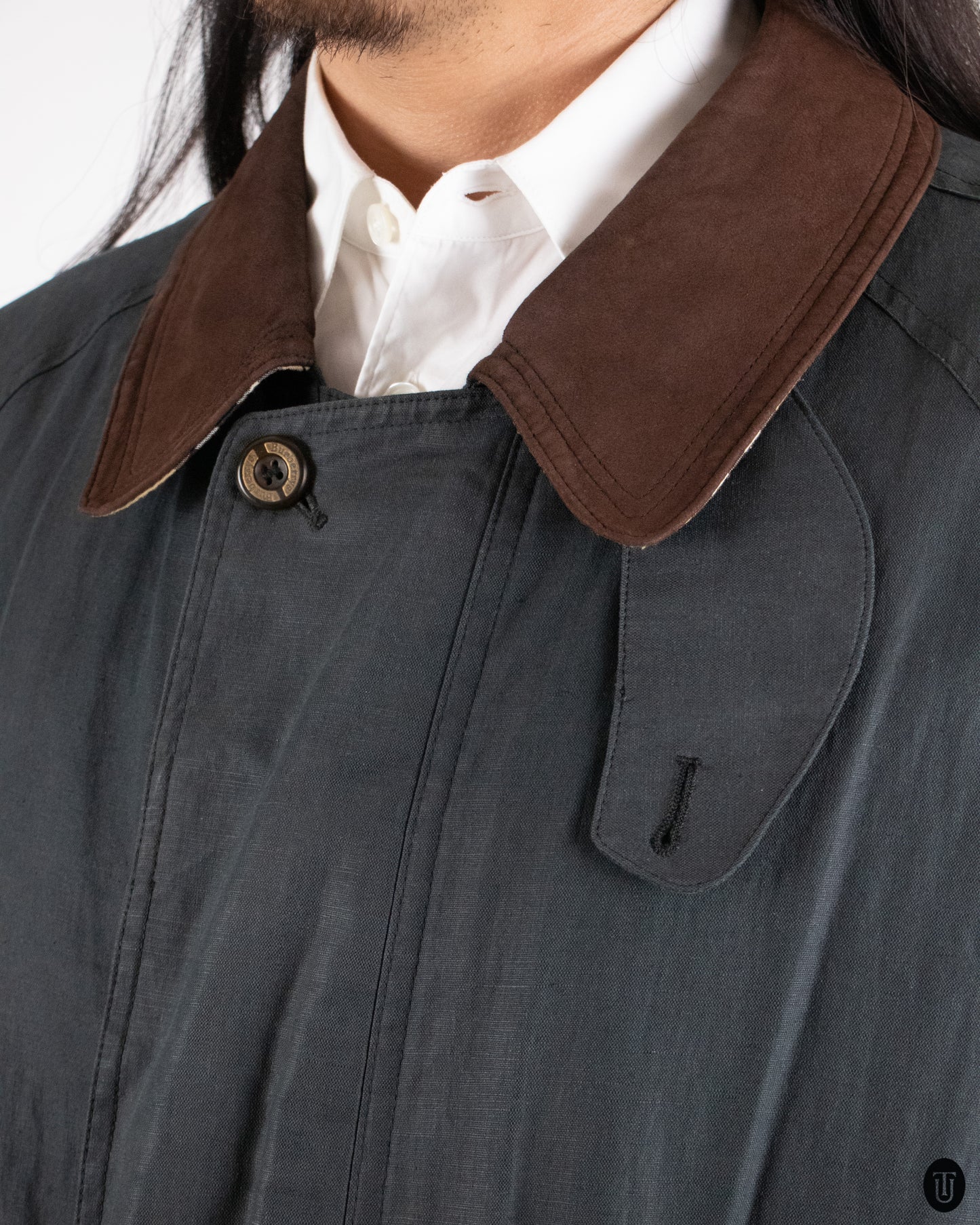 80's Burberry Cotton and Linen Field Jacket XL