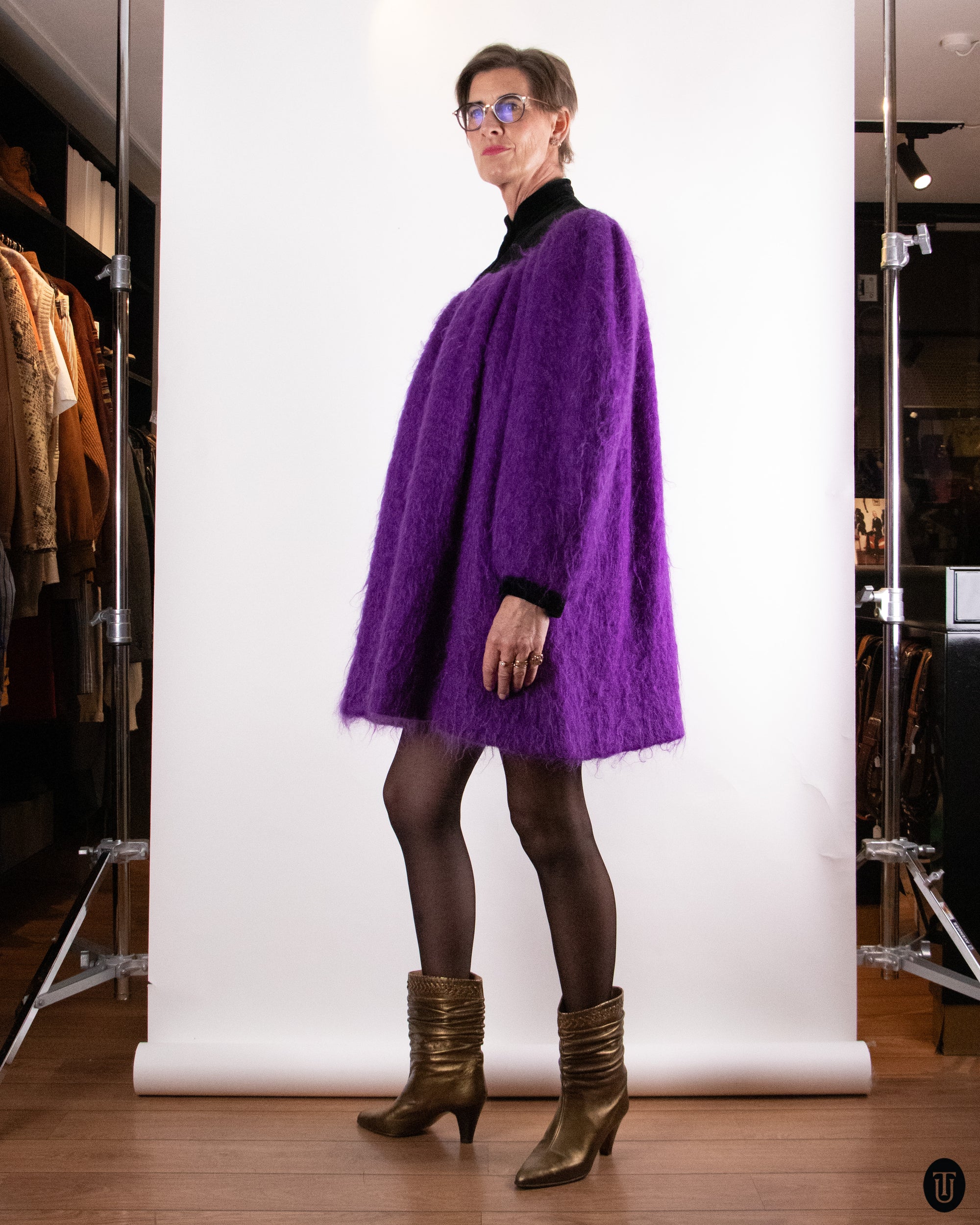 80's Yves Saint Laurent Rive Gauche Mohair Coat S